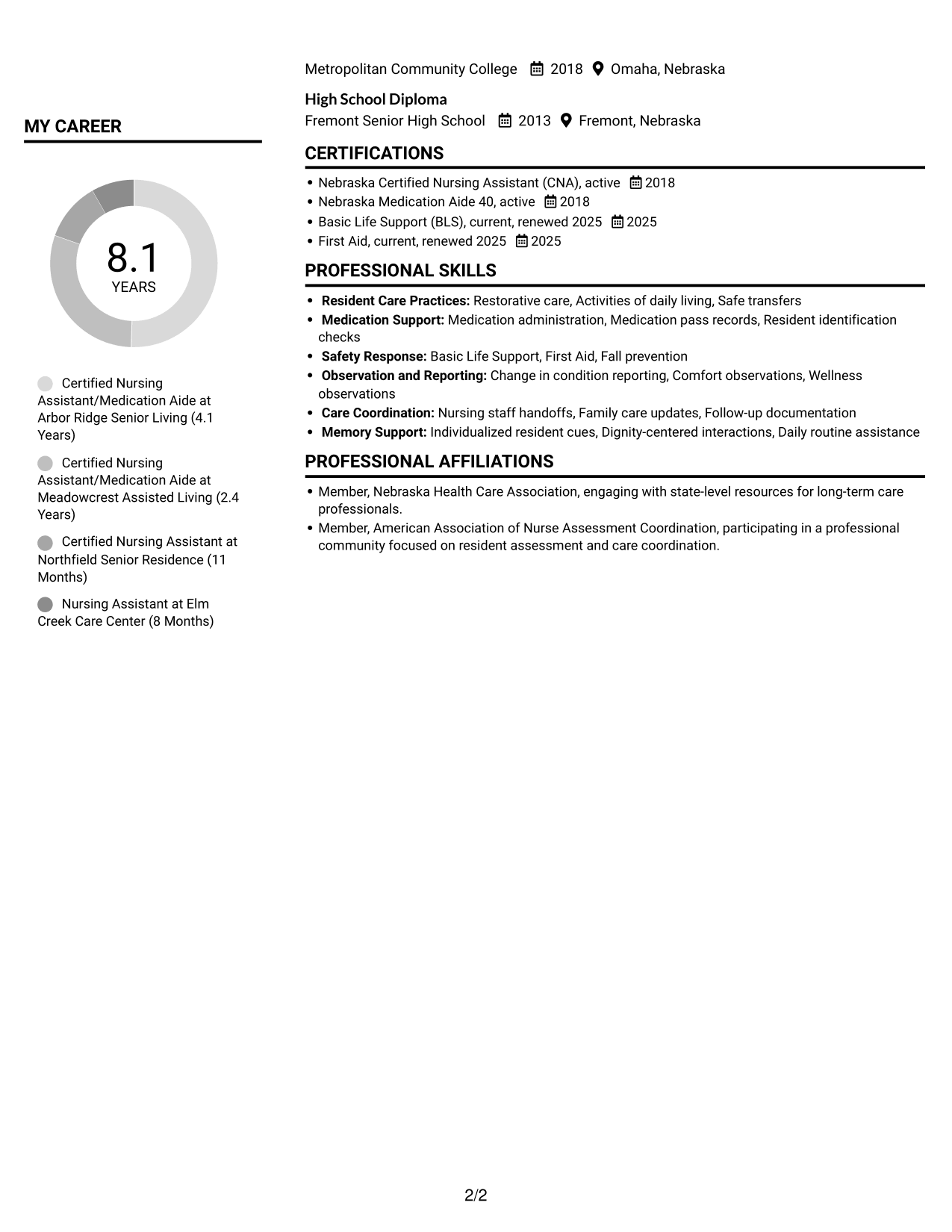 Resume example — page 2