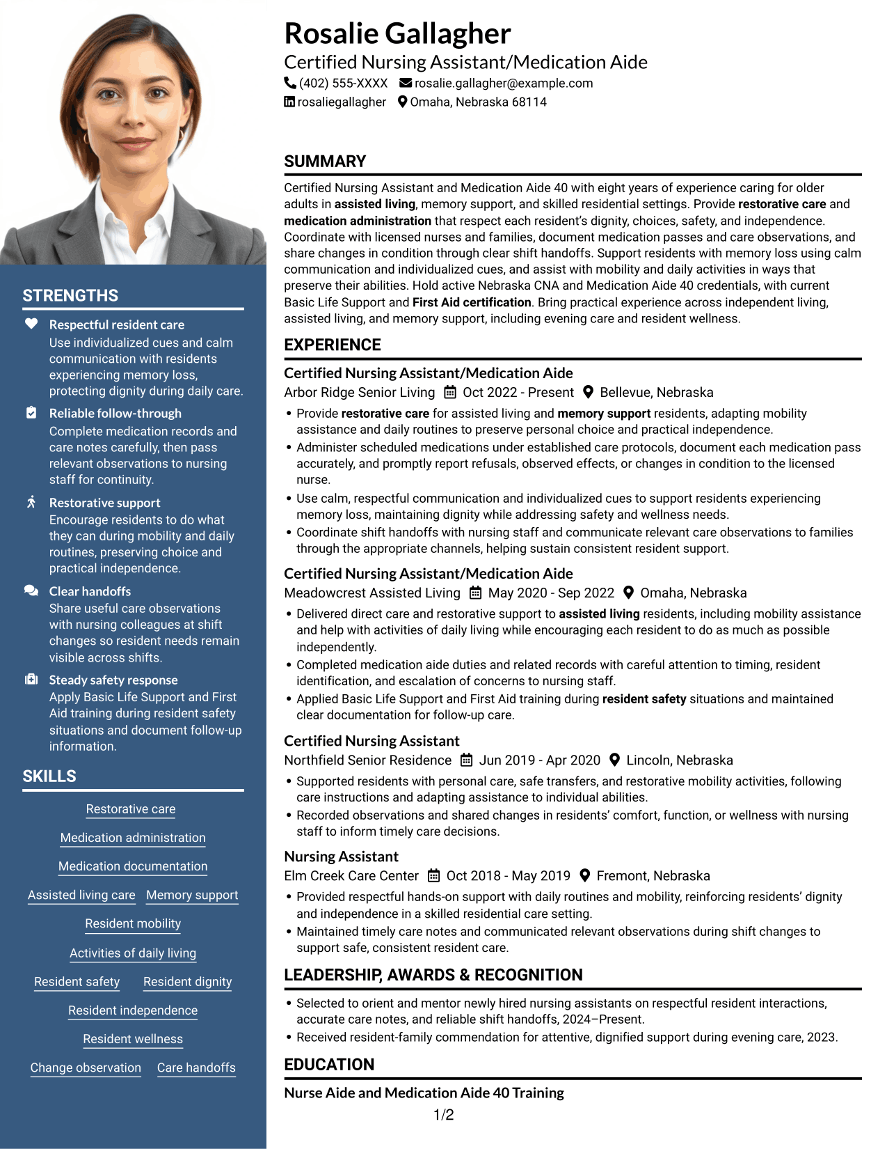 Resume example — page 1