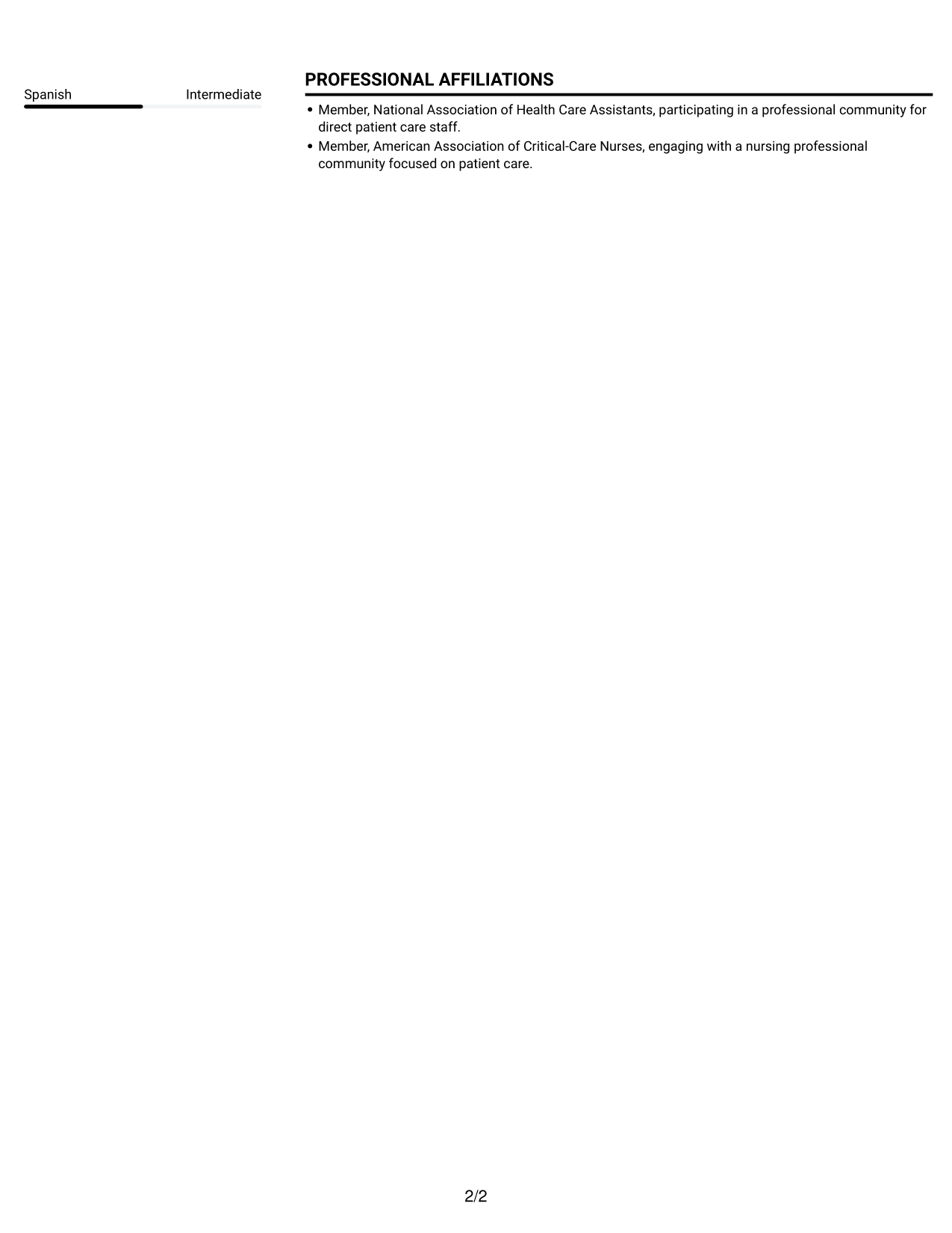 Resume example — page 2