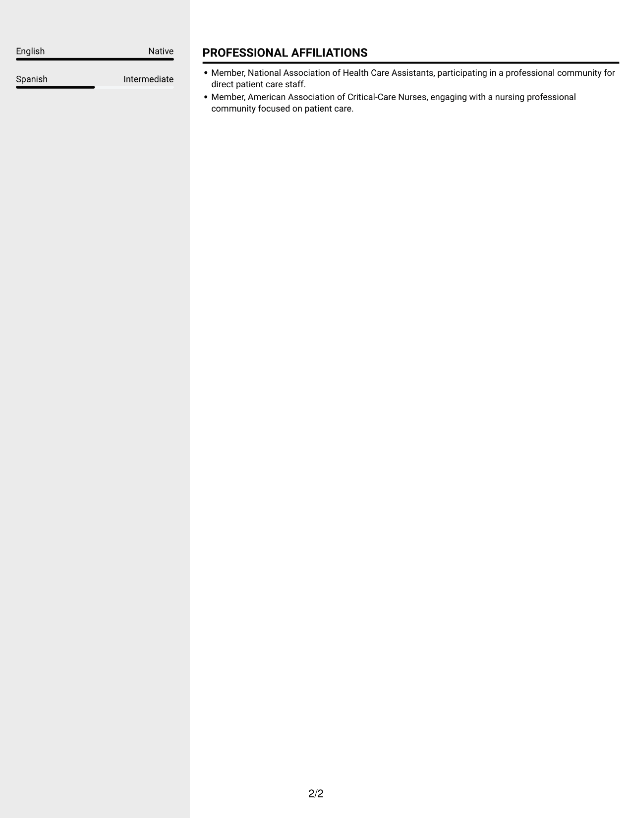 Resume example — page 2