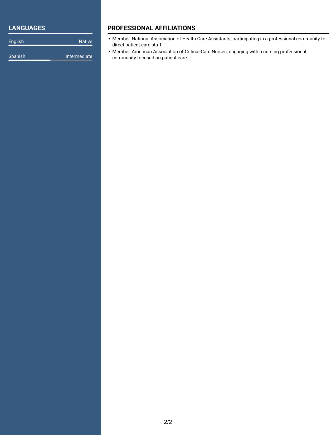 Resume example — page 2