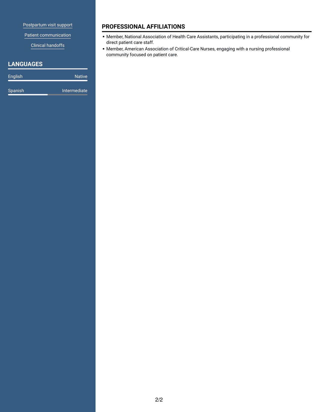 Resume example — page 2