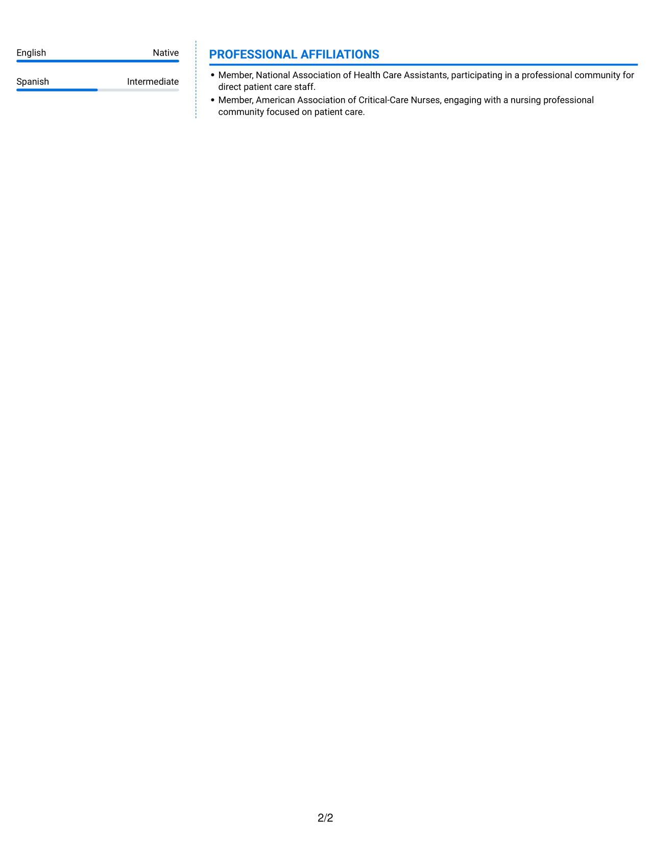 Resume example — page 2