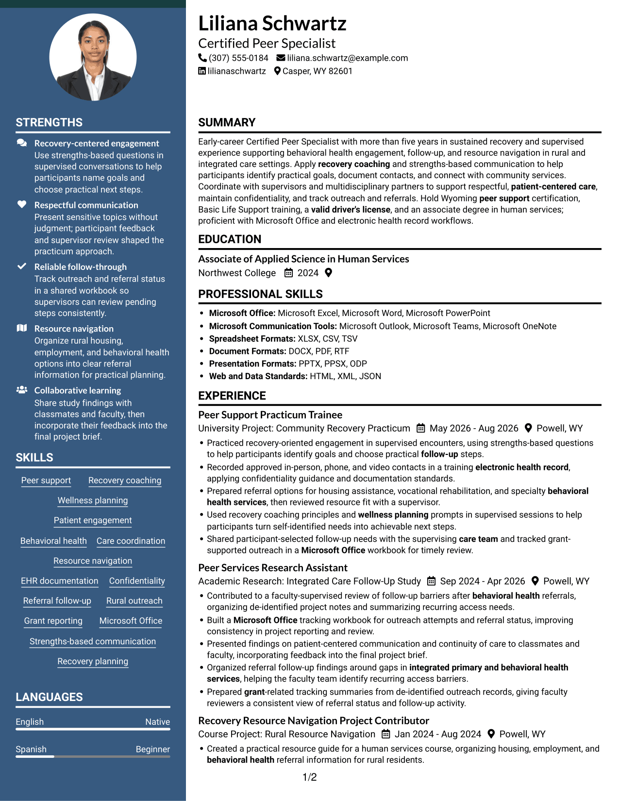 Resume example — page 1