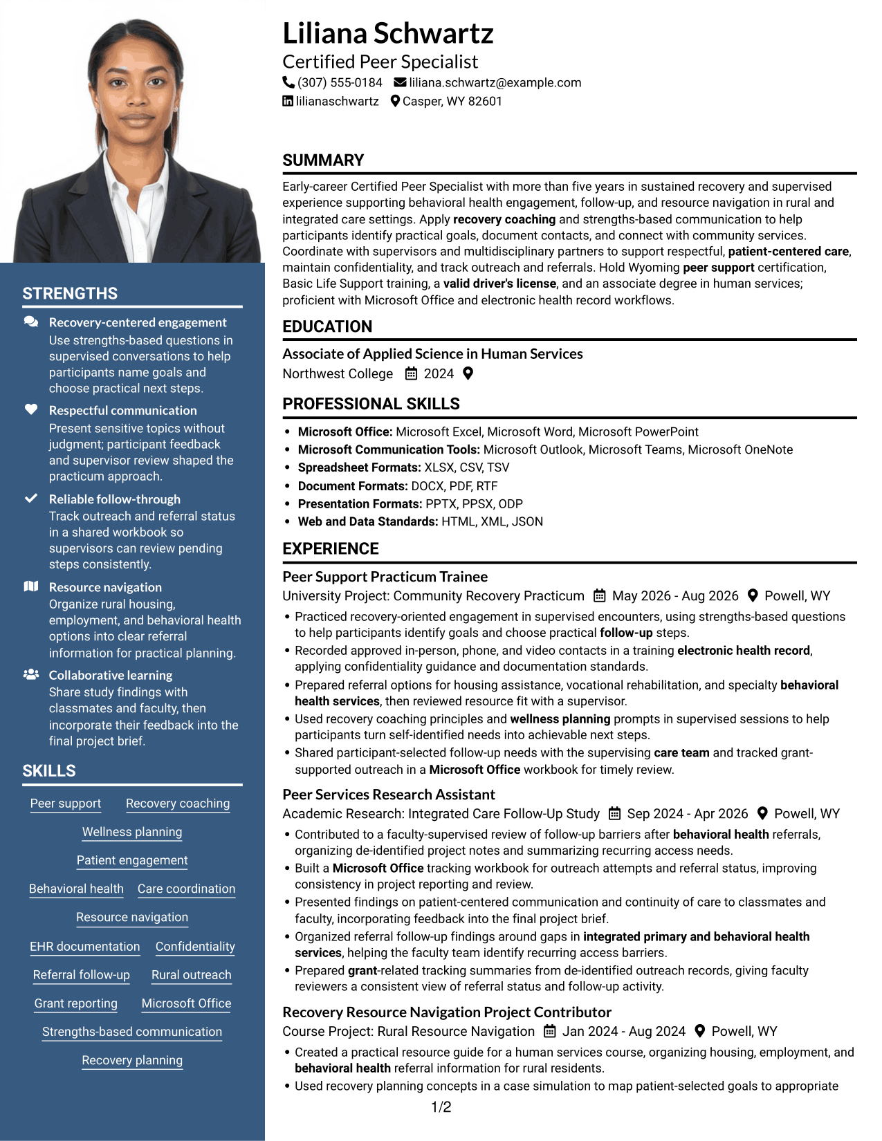 Resume example — page 1