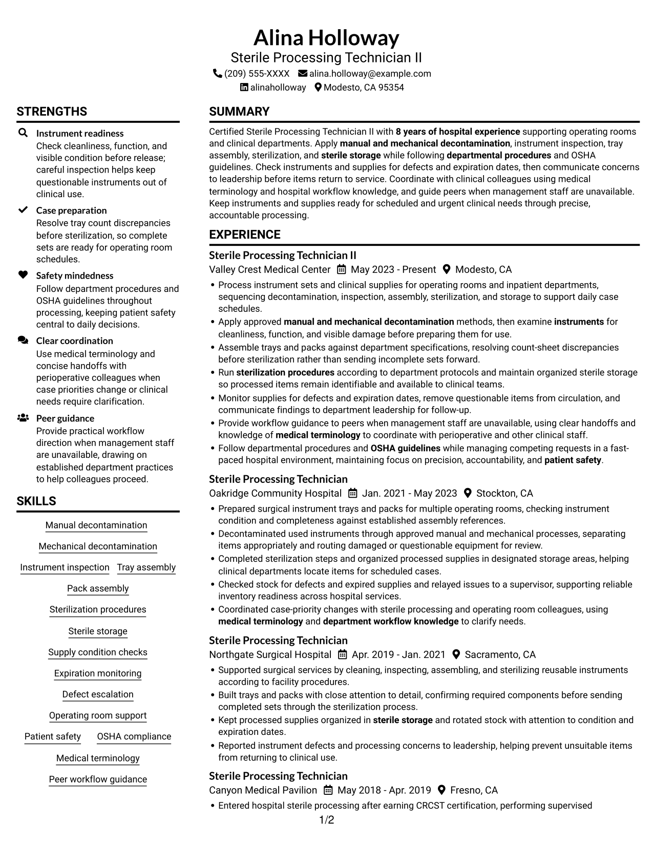 Resume example — page 1