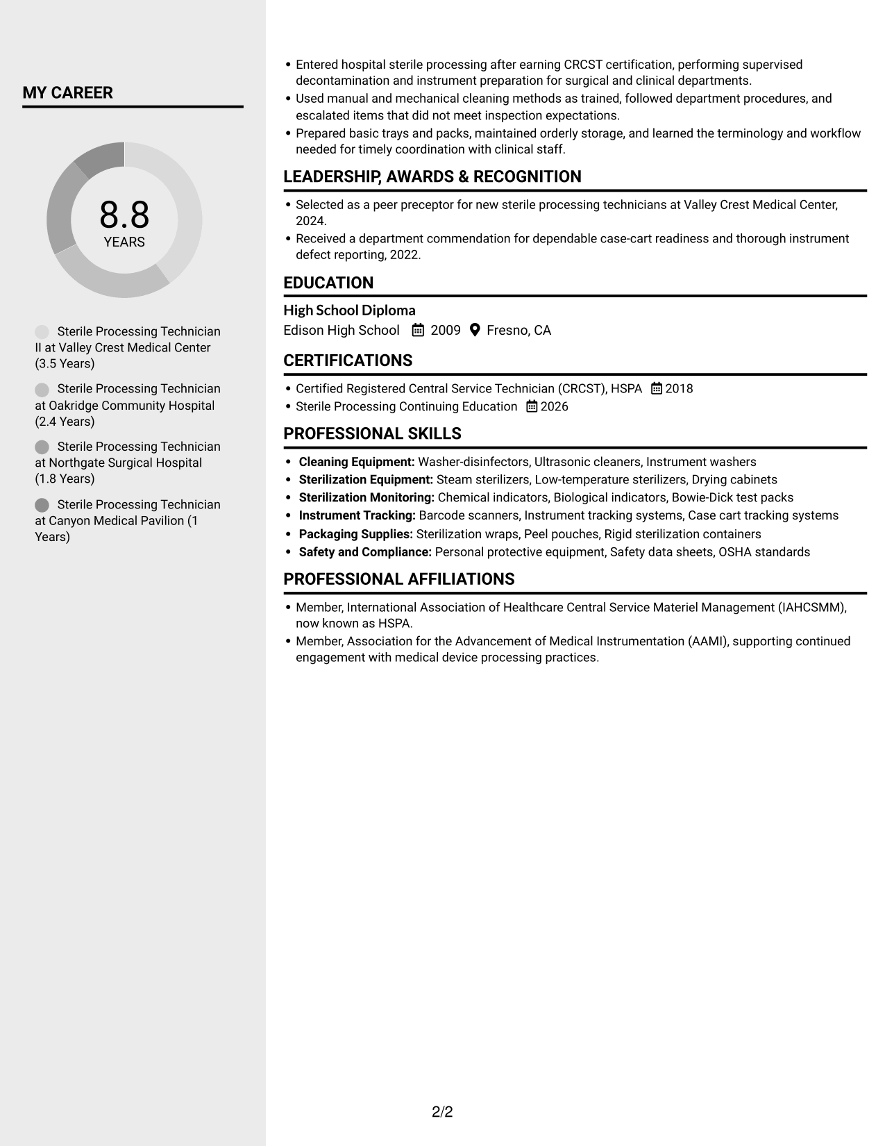 Resume example — page 2