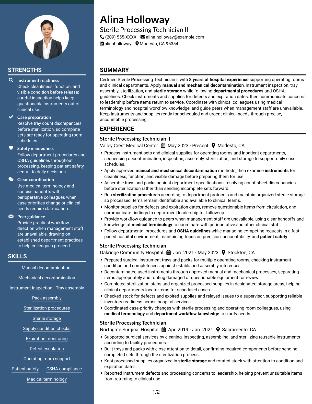 Resume example — page 1