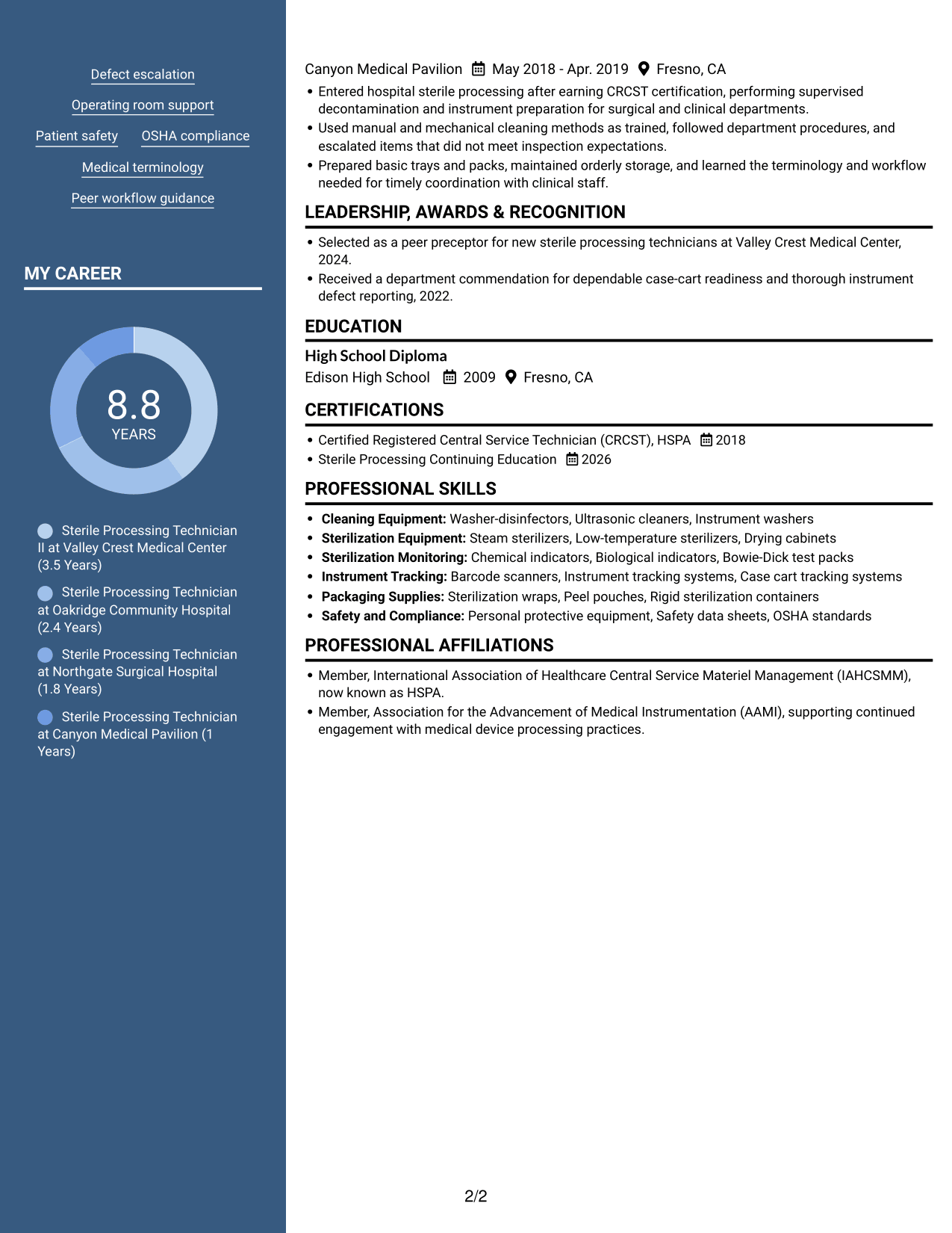 Resume example — page 2