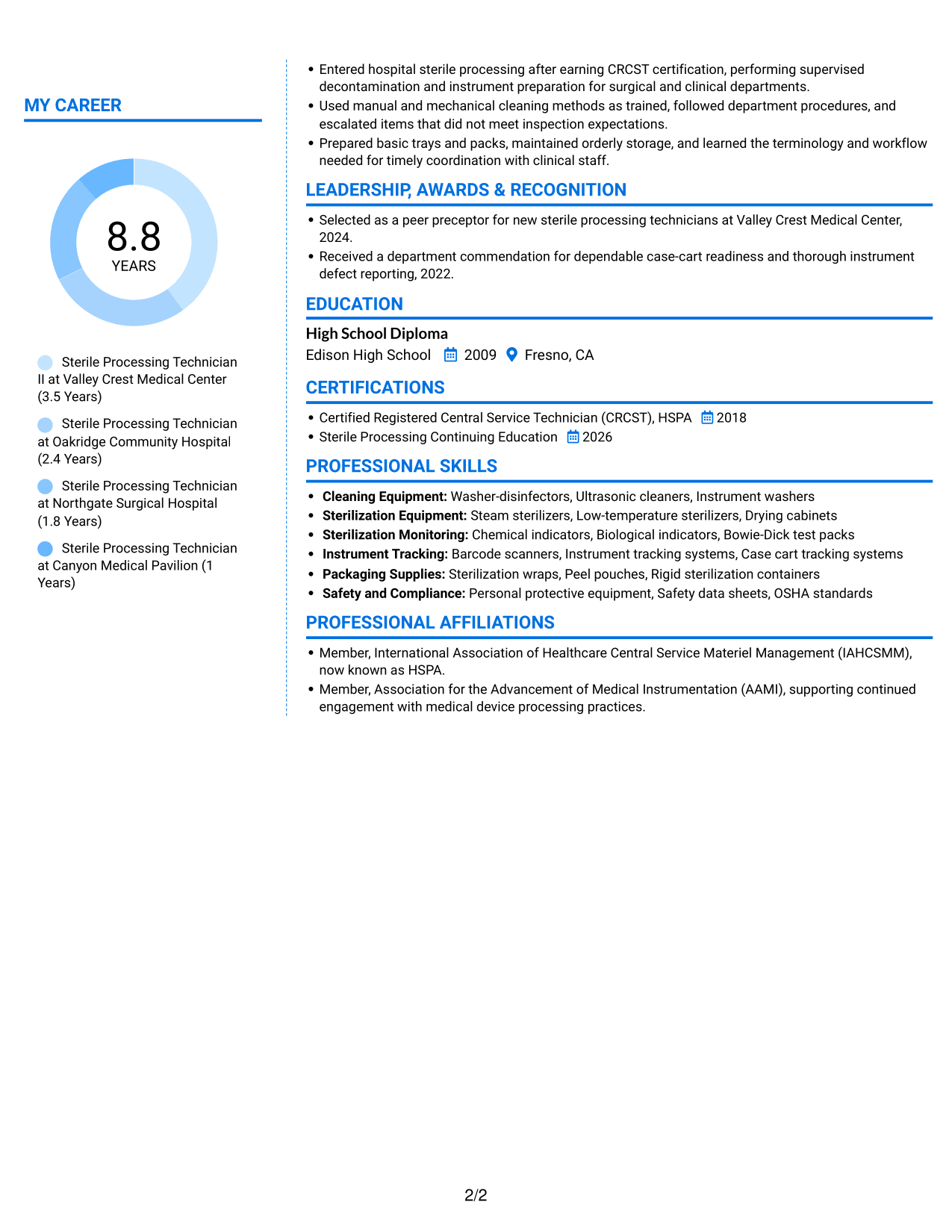 Resume example — page 2