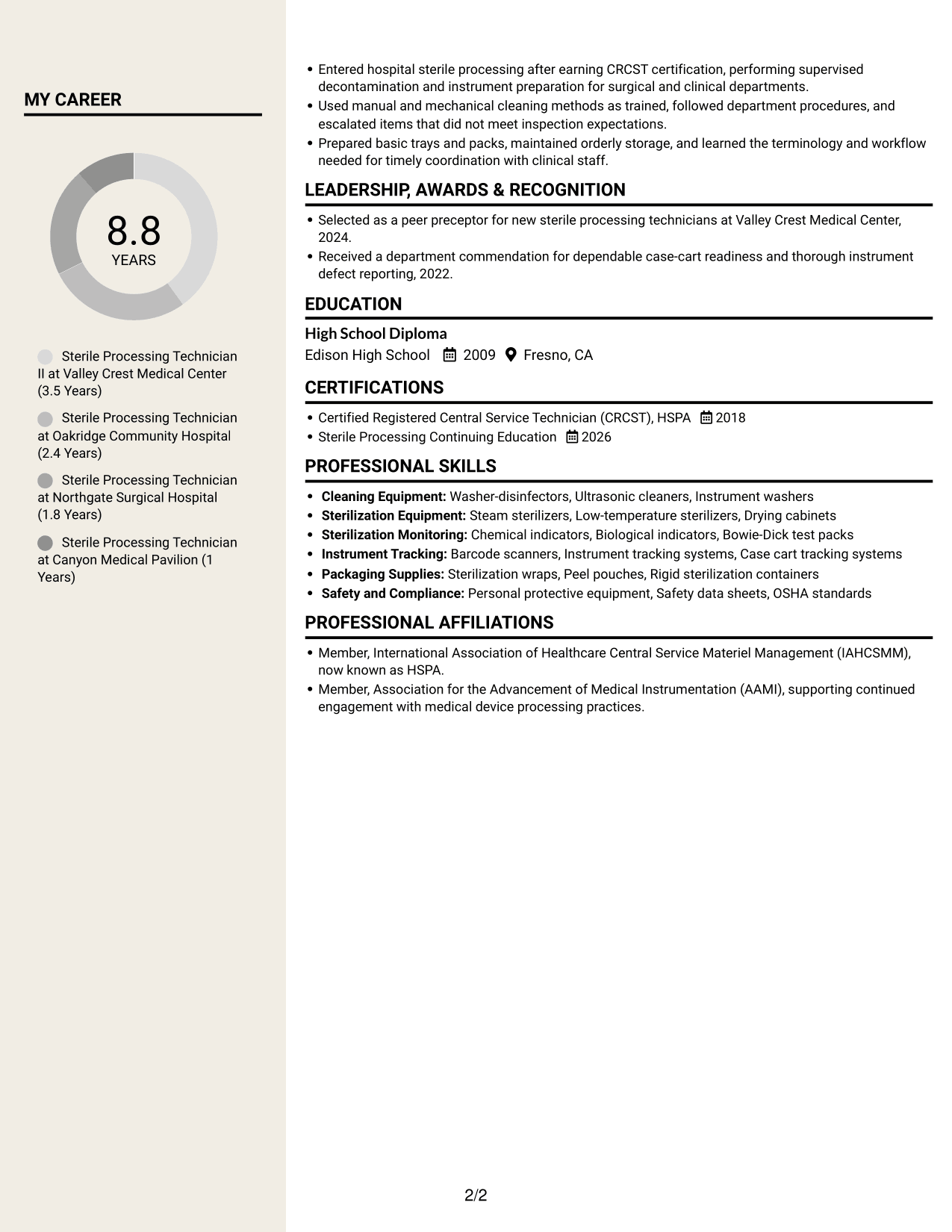 Resume example — page 2