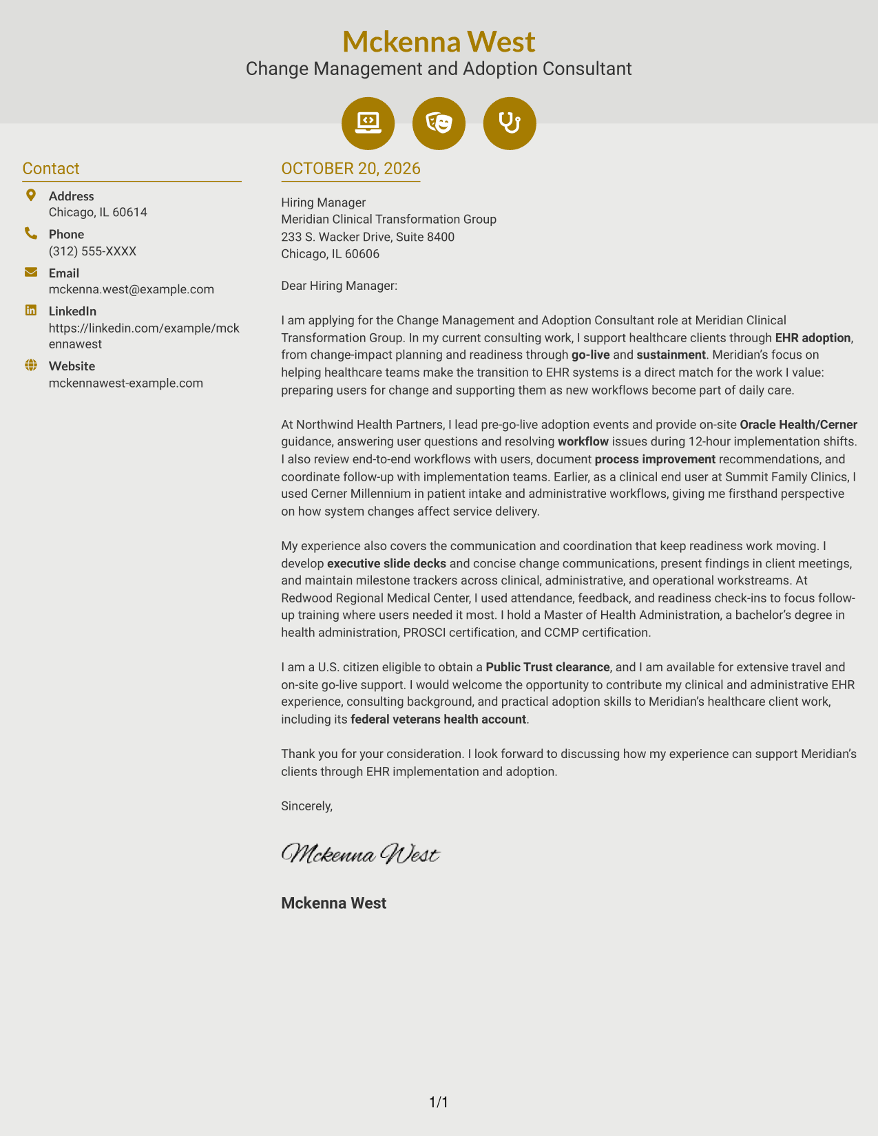 Cover letter example — page 1