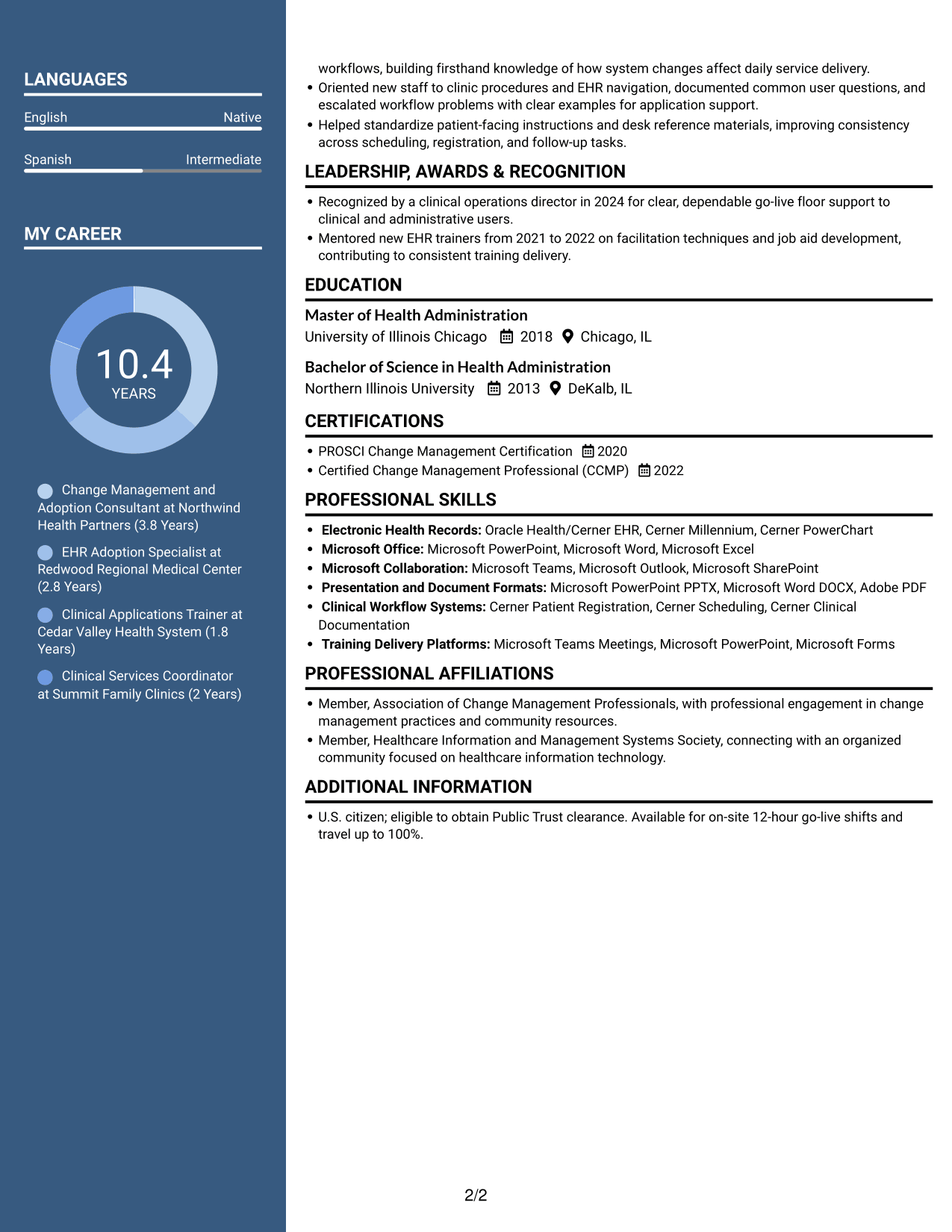 Resume example — page 2