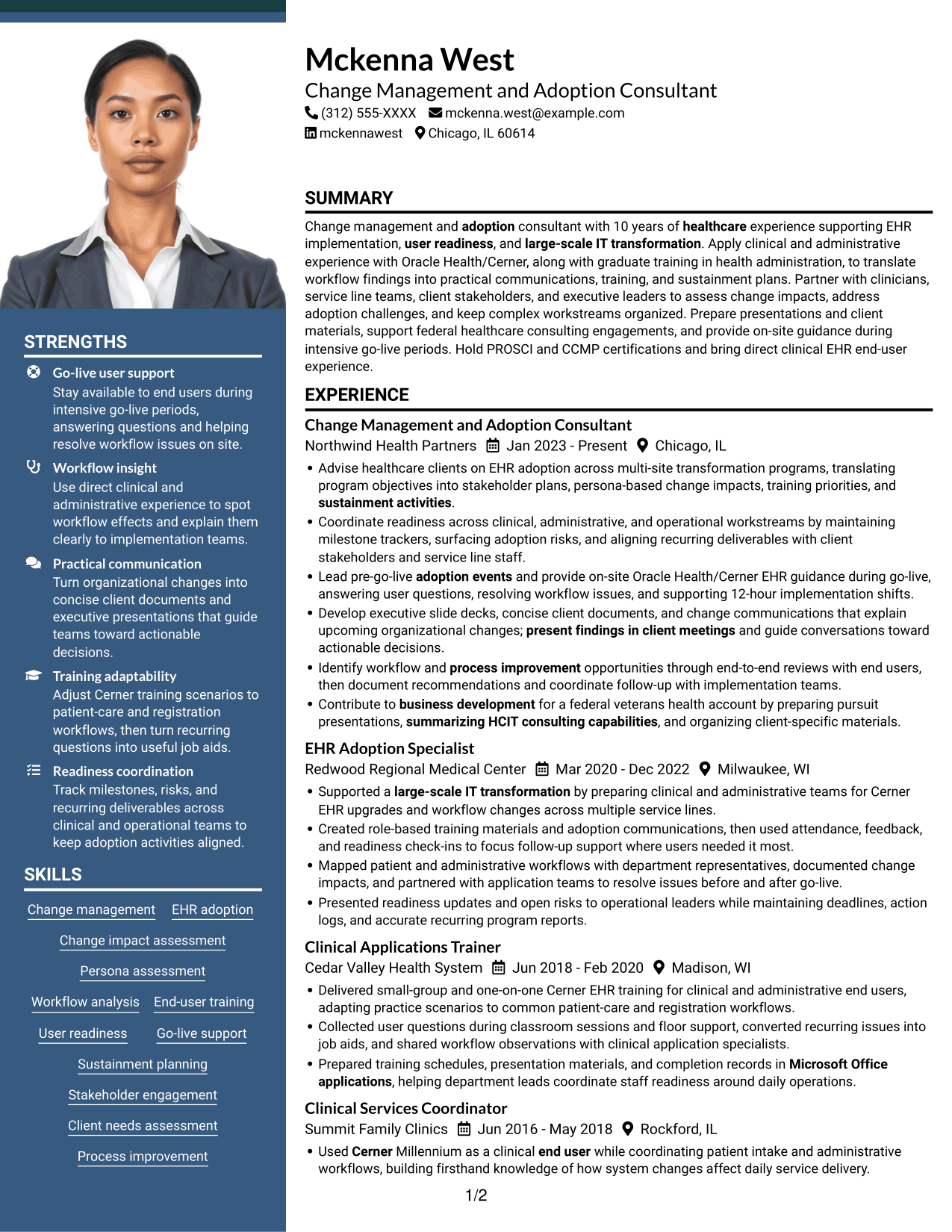 Resume example — page 1