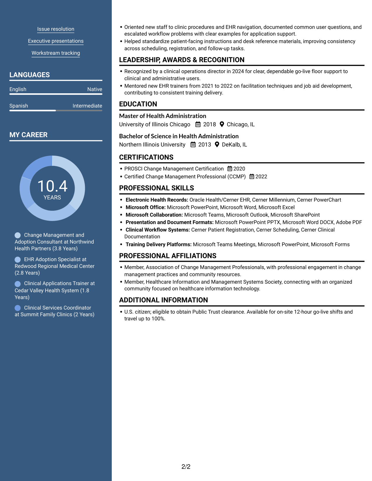 Resume example — page 2