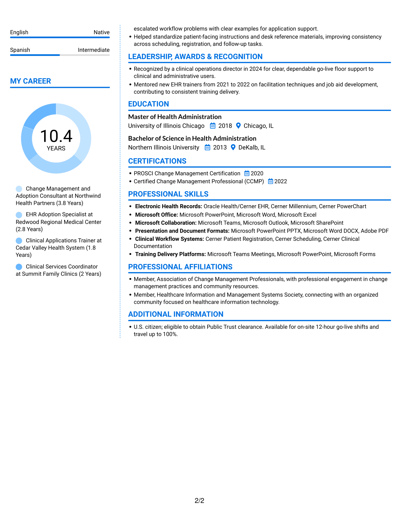 Resume example — page 2