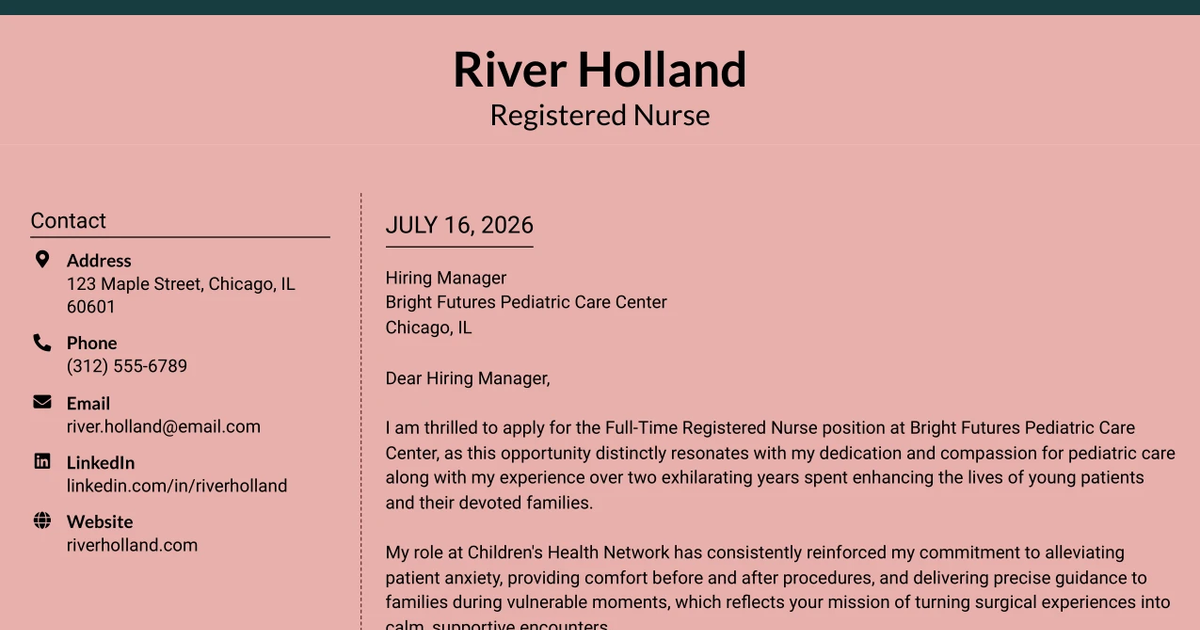 30+ Charge Registered Nurse Cover Letter Templates with Example 2026
