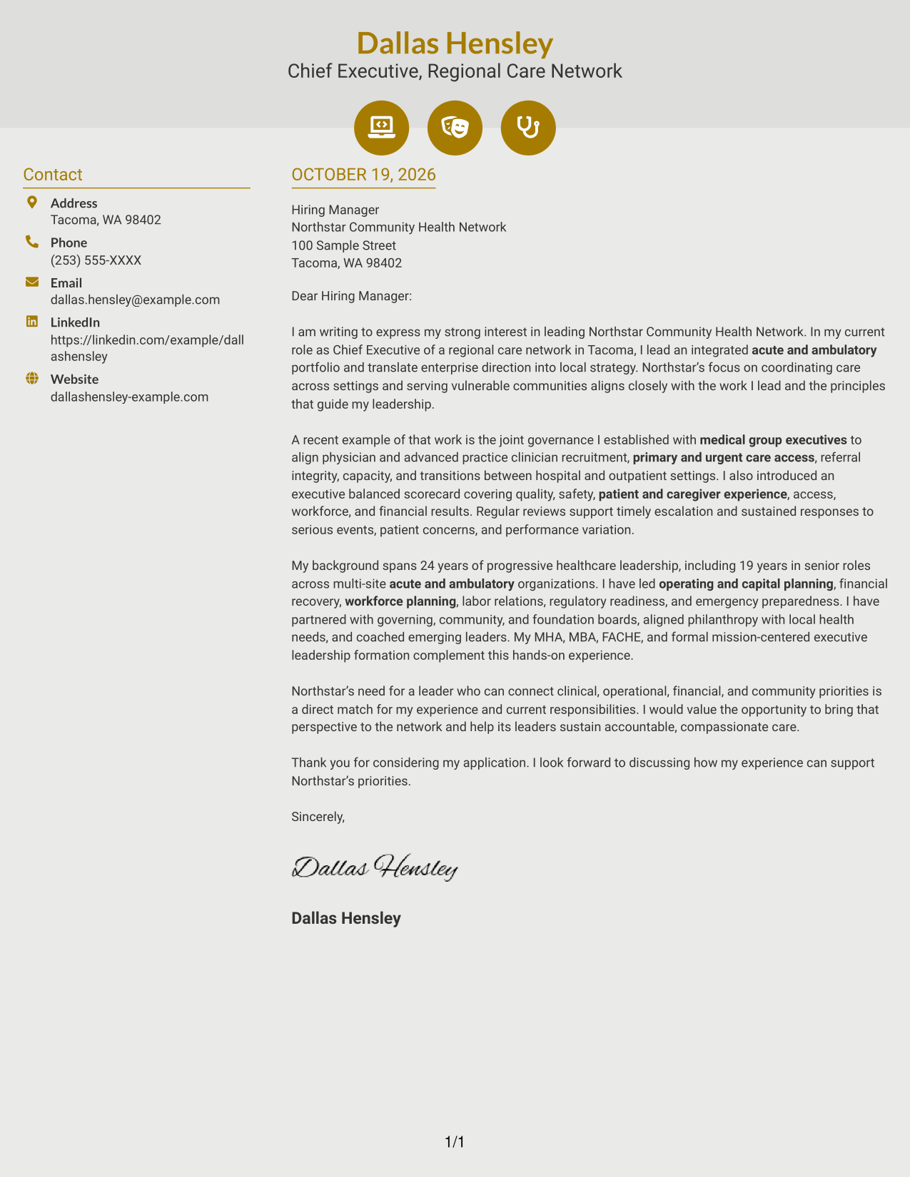 Cover letter example — page 1