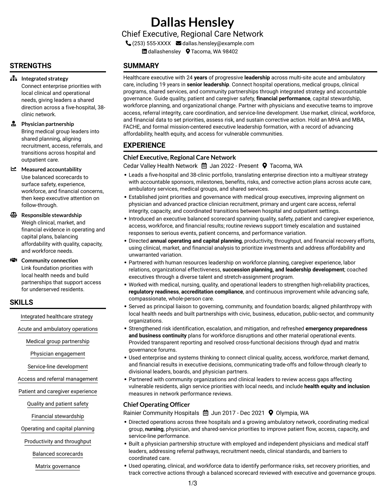 Resume example — page 1