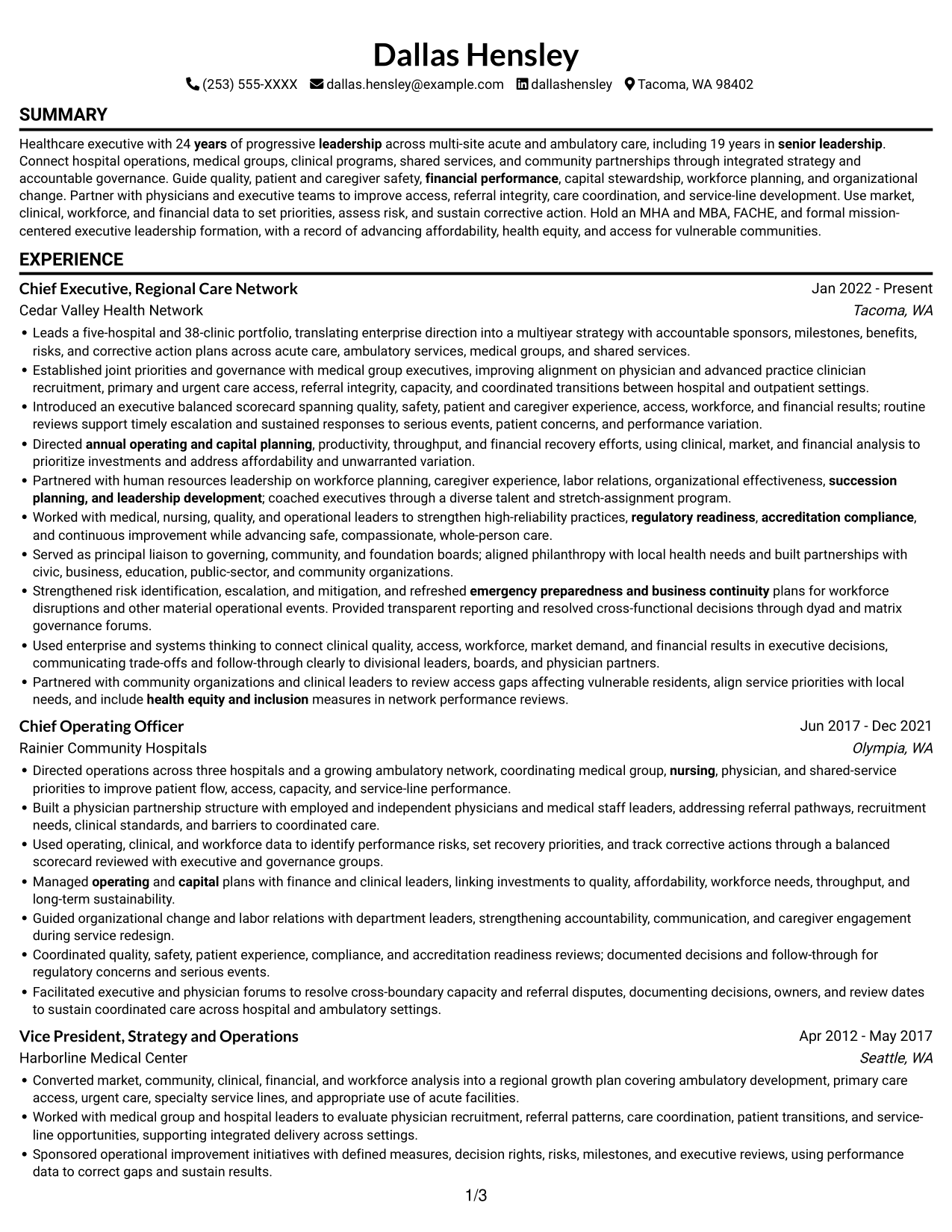 Resume example — page 1