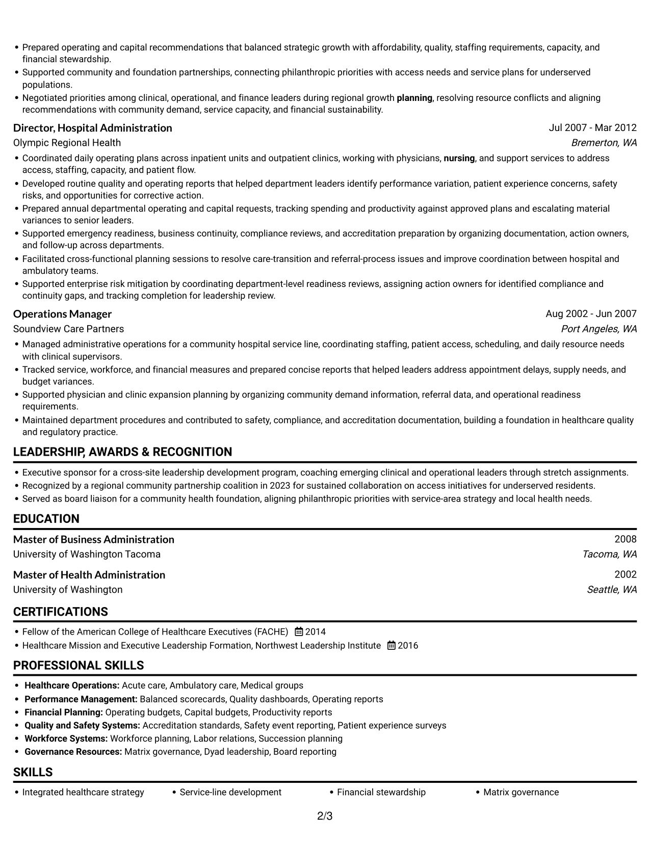 Resume example — page 2