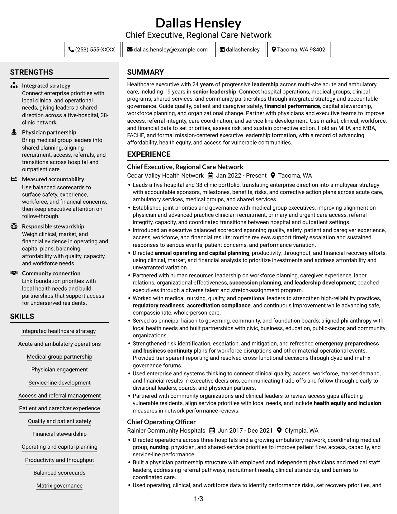 Resume example — page 1