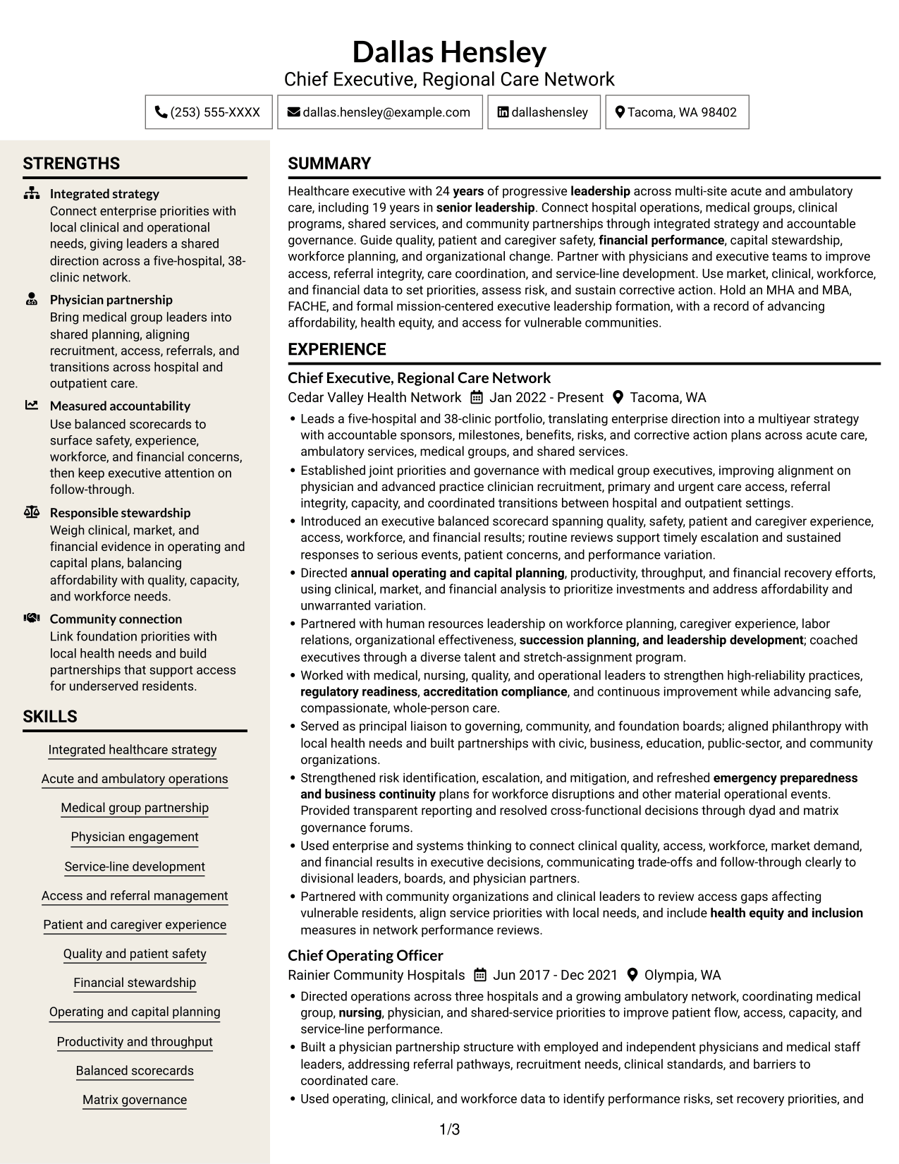 Resume example — page 1