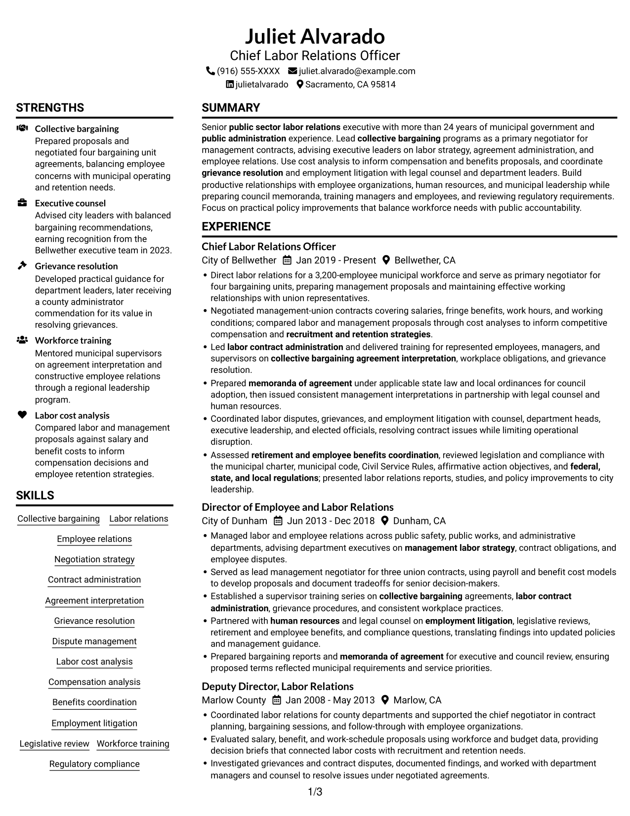 Resume example — page 1