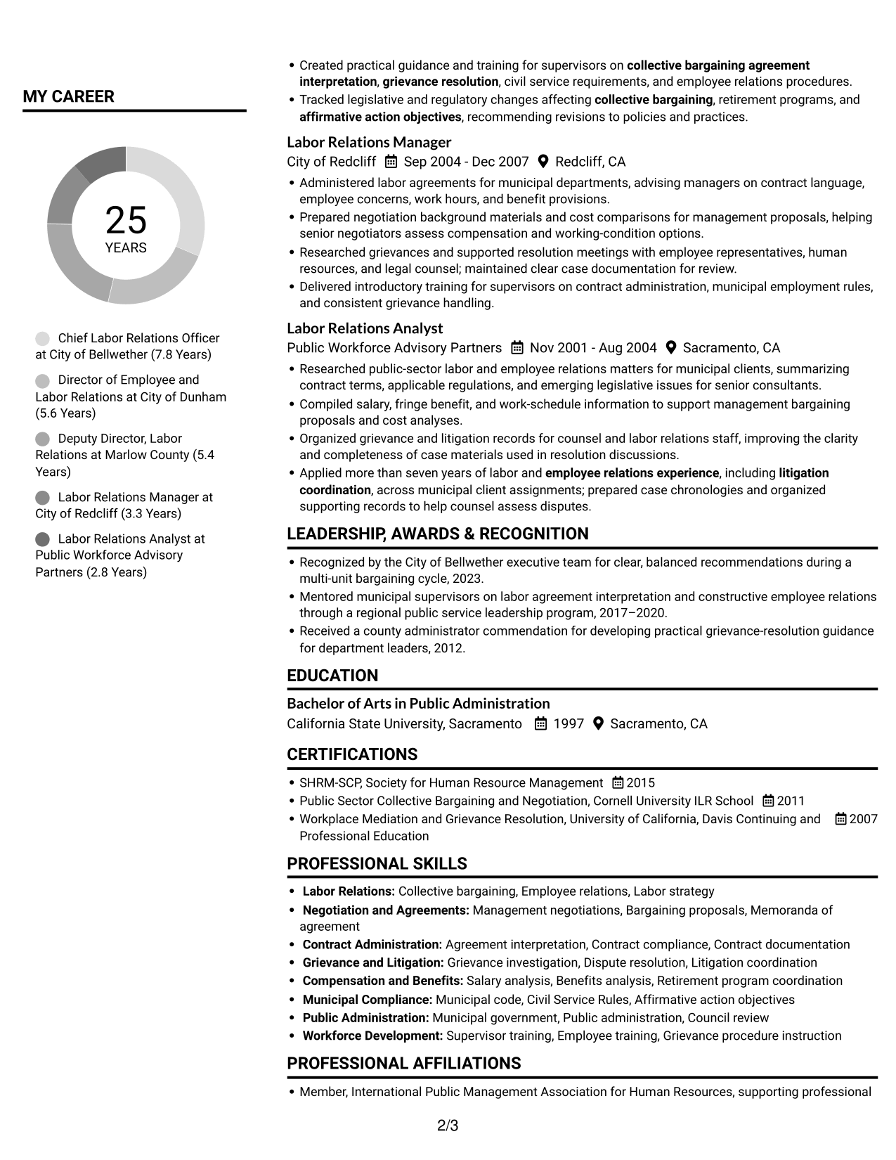 Resume example — page 2