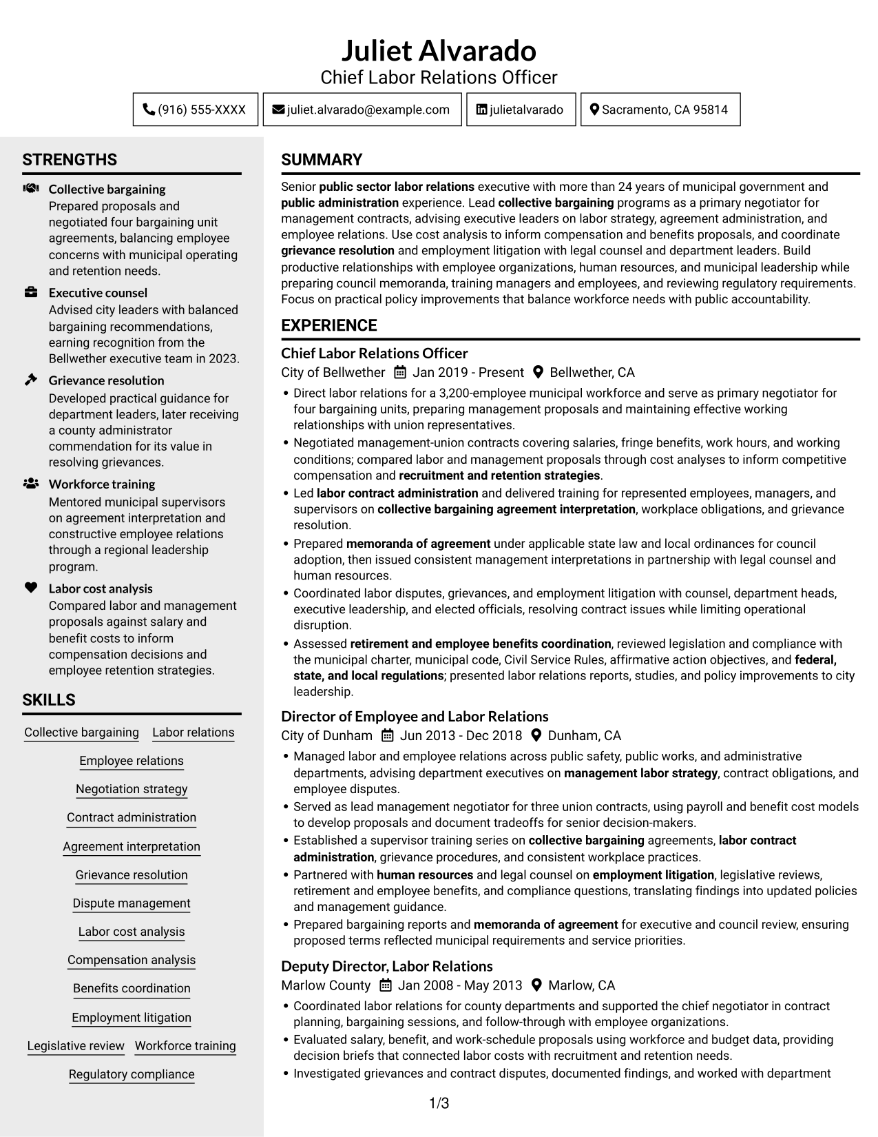 Resume example — page 1