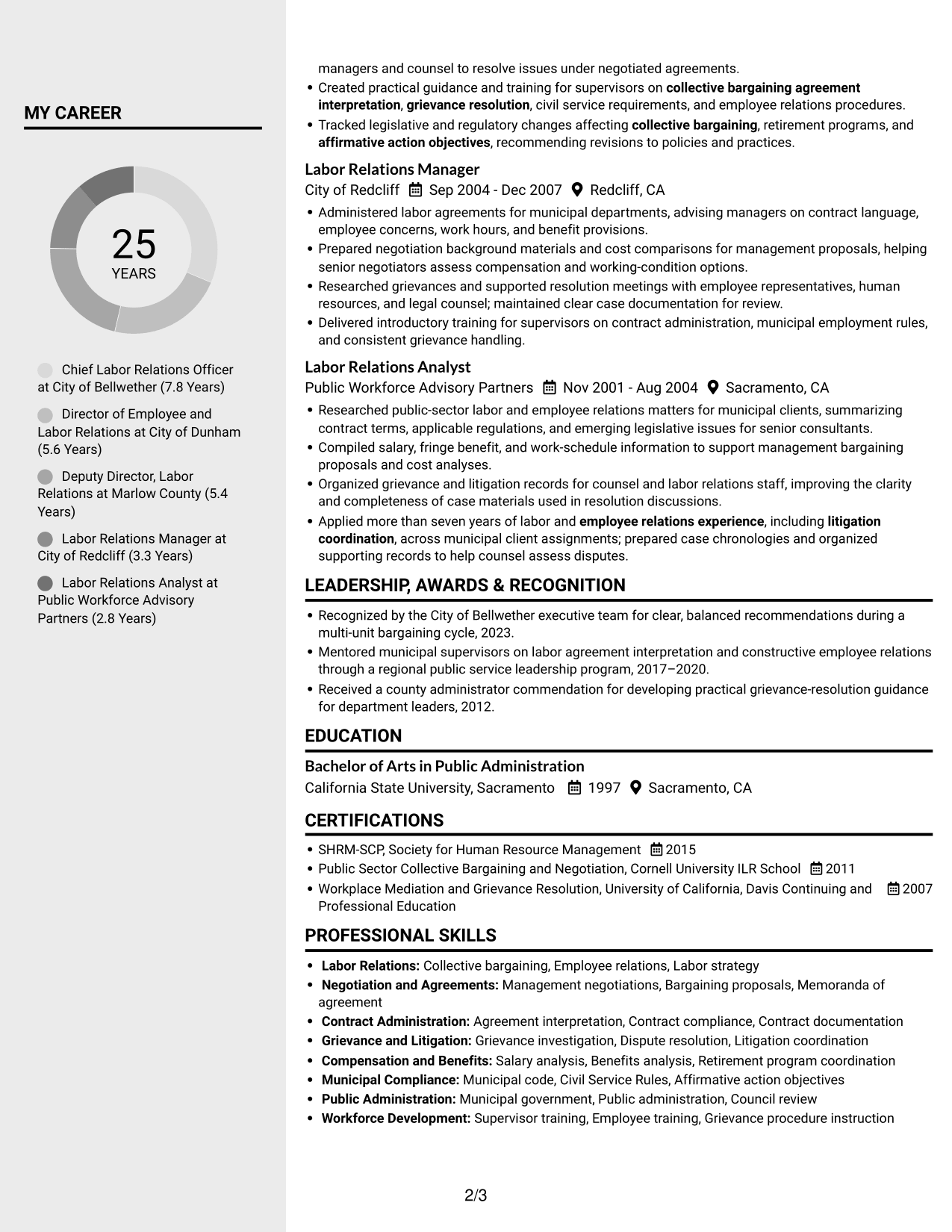 Resume example — page 2