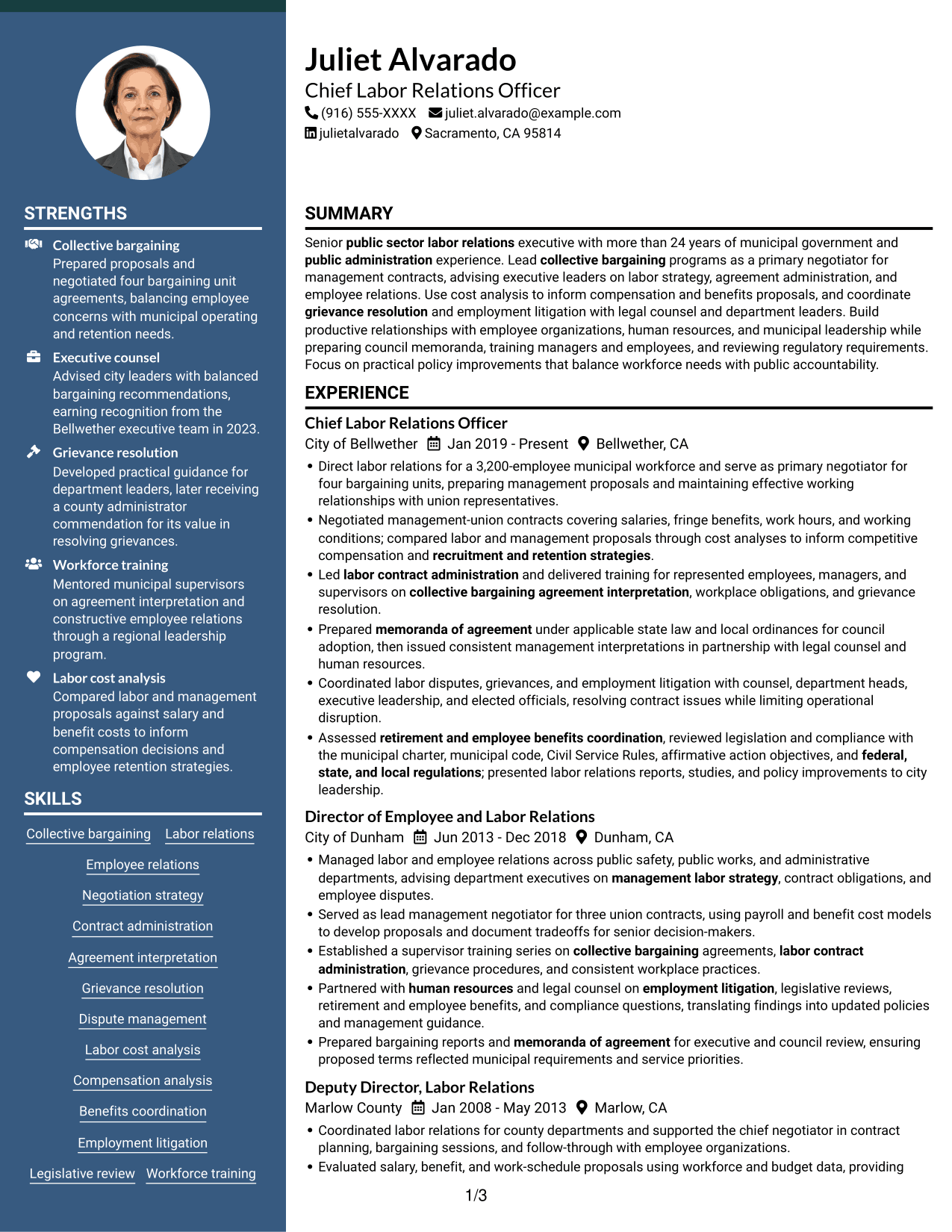 Resume example — page 1