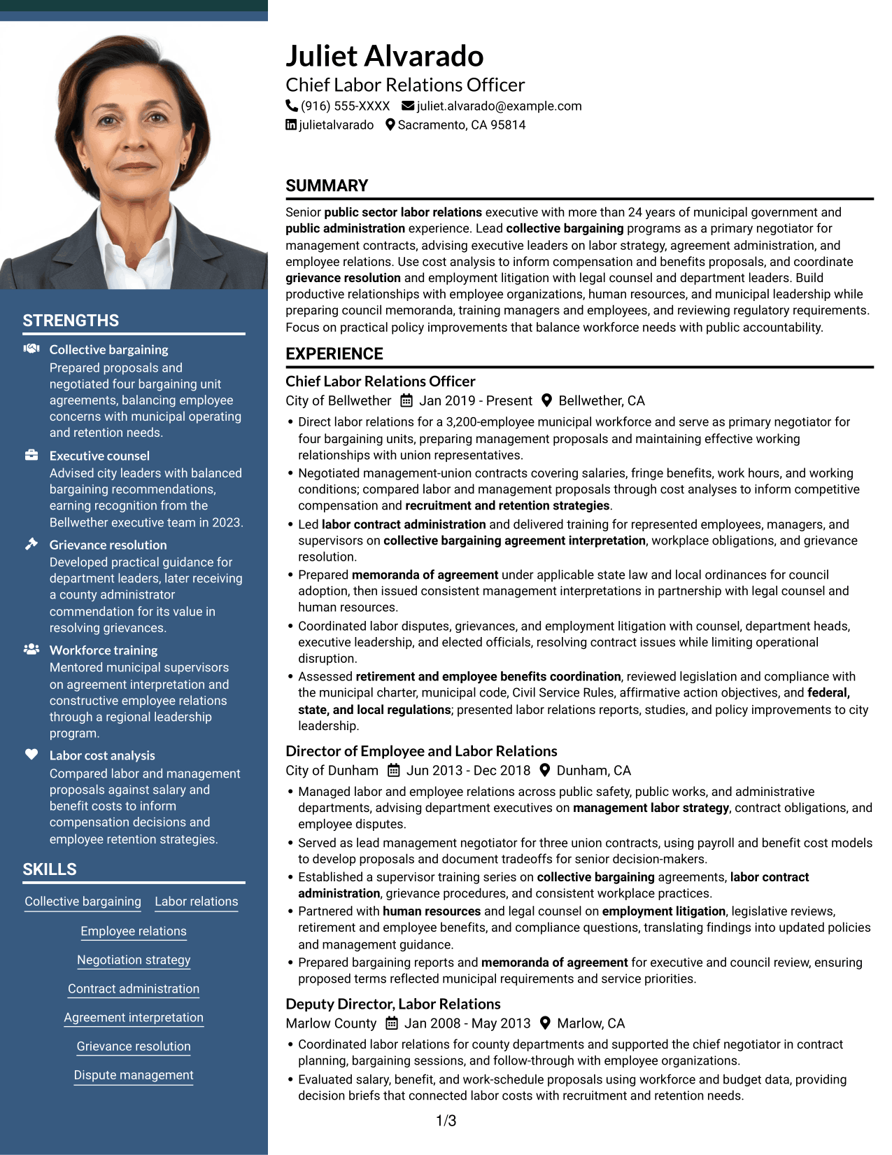 Resume example — page 1