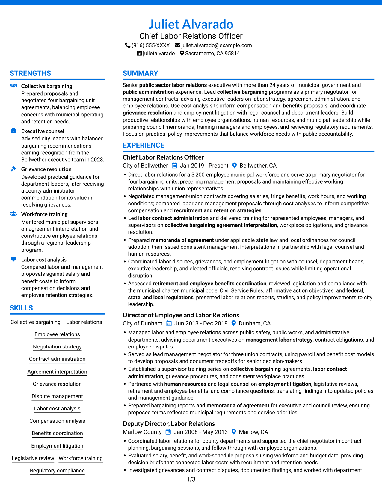 Resume example — page 1