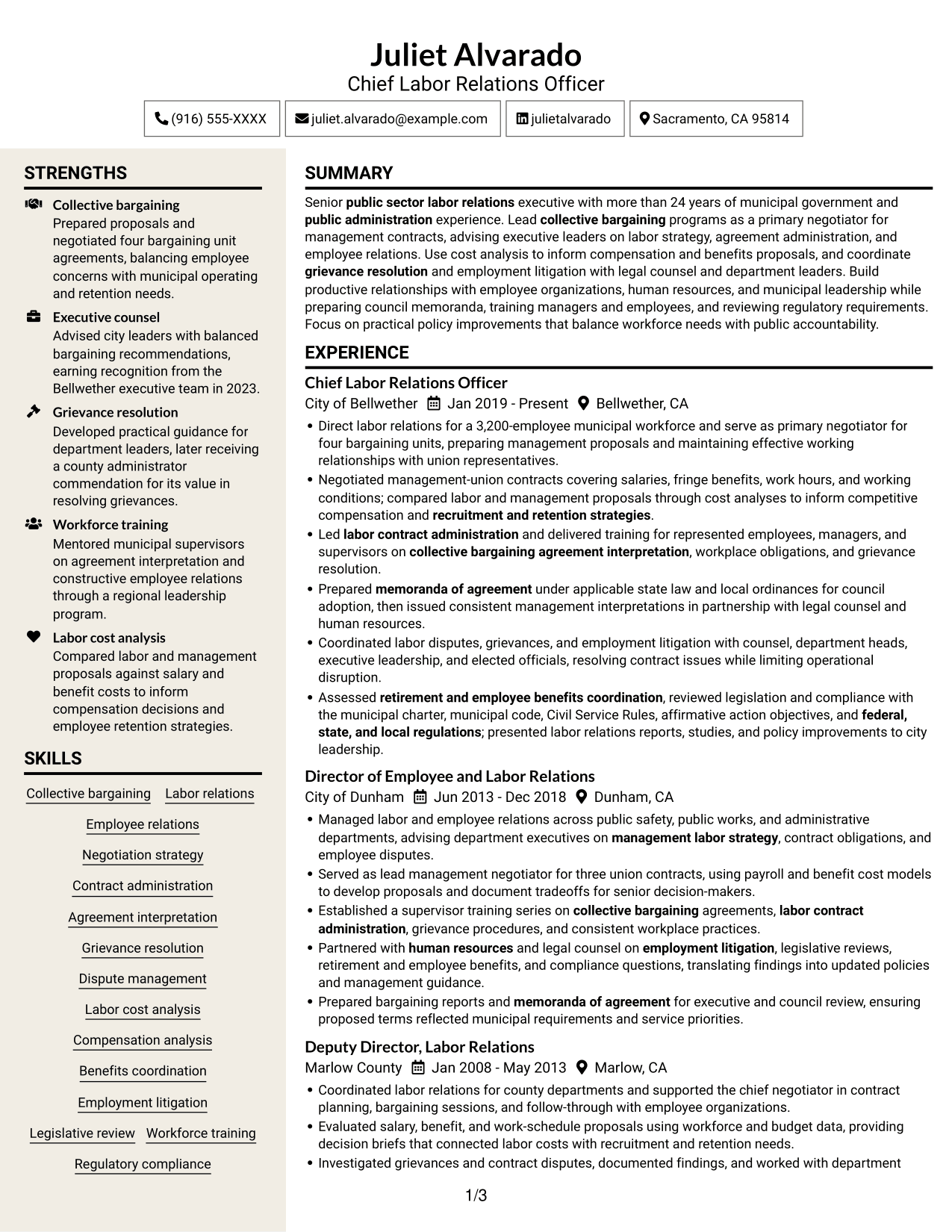 Resume example — page 1