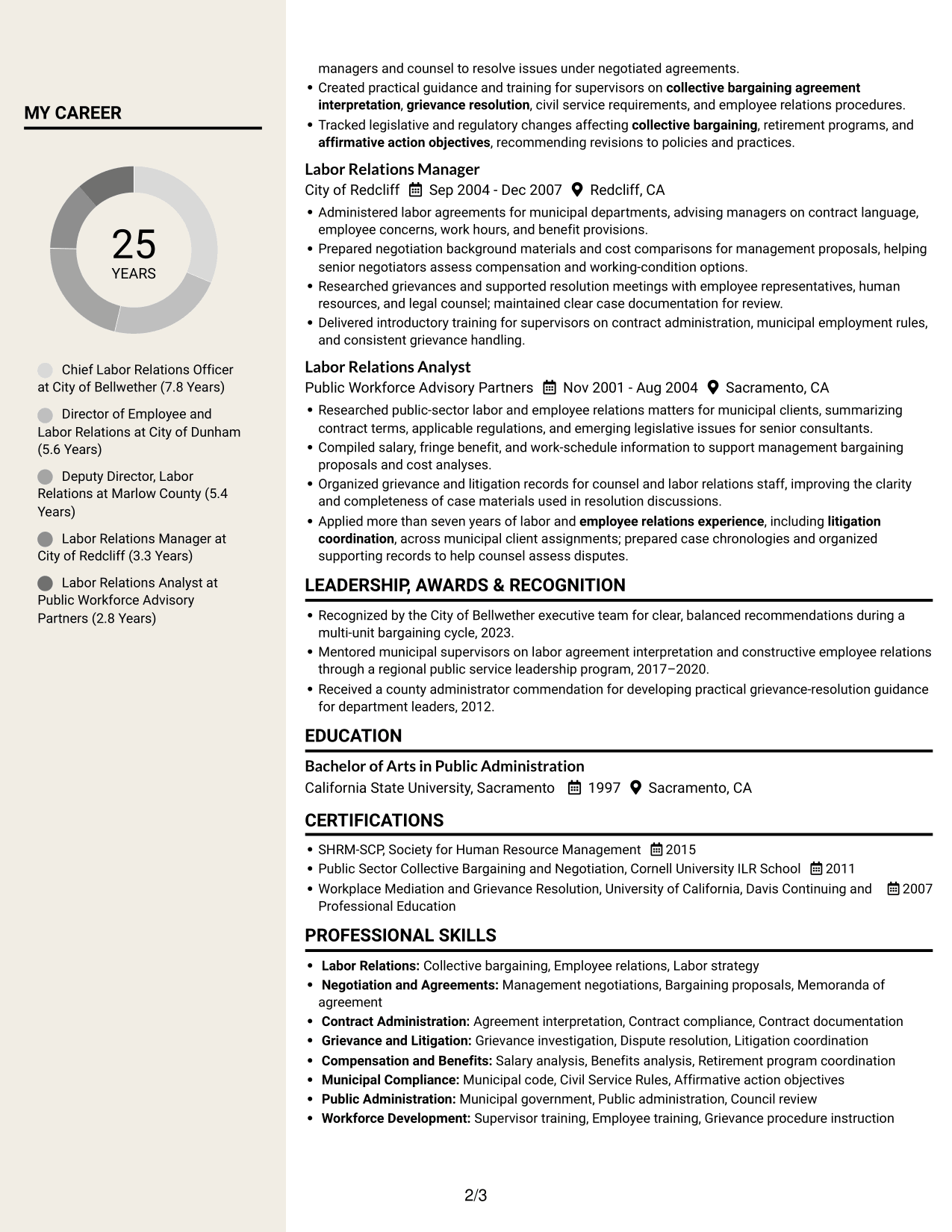 Resume example — page 2