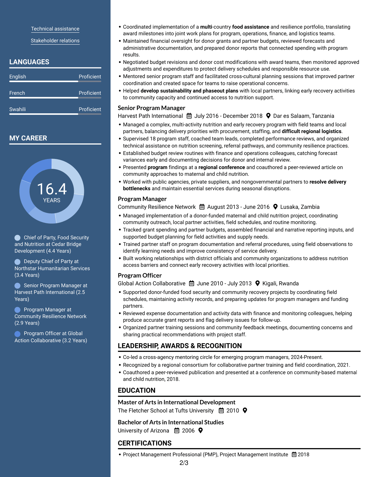 Resume example — page 2