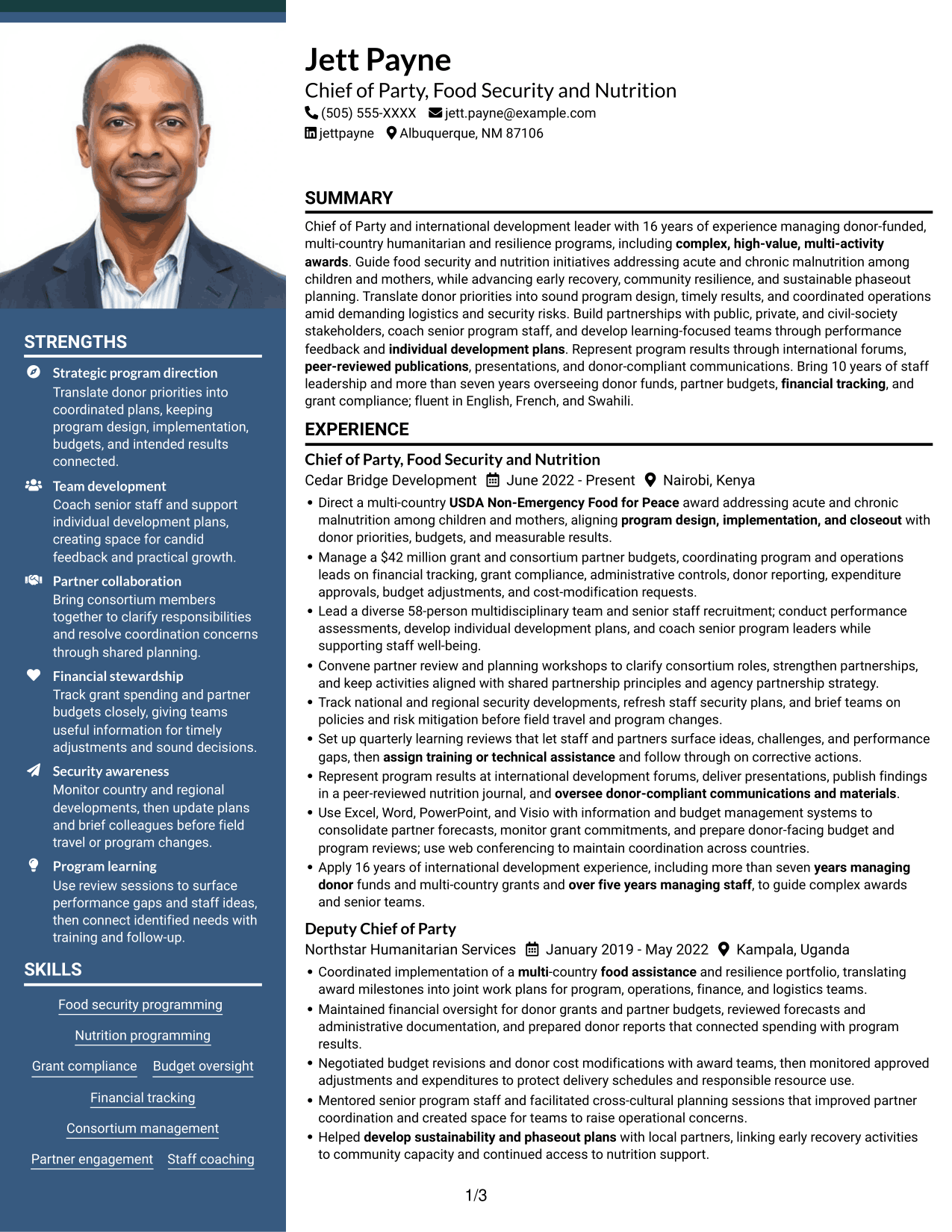 Resume example — page 1
