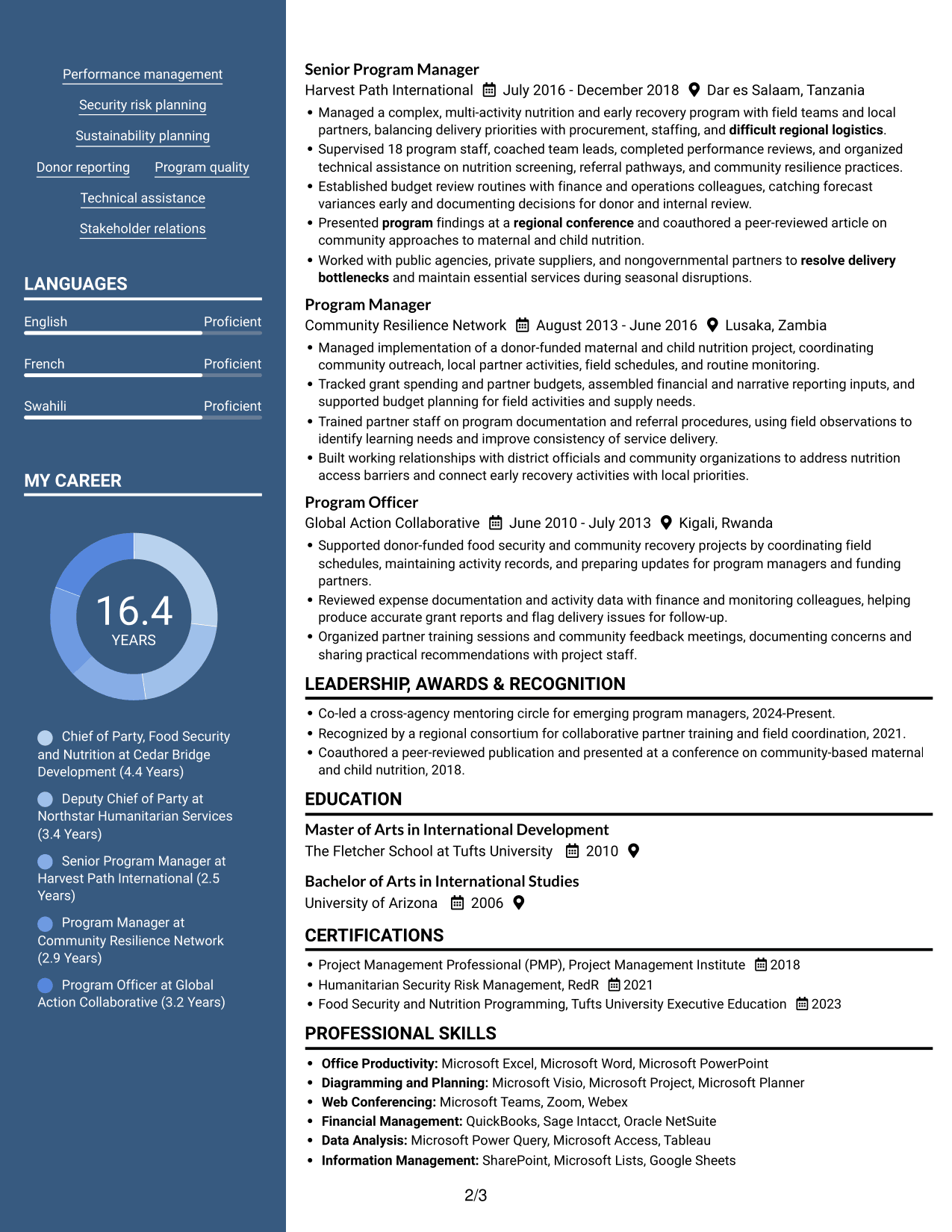 Resume example — page 2