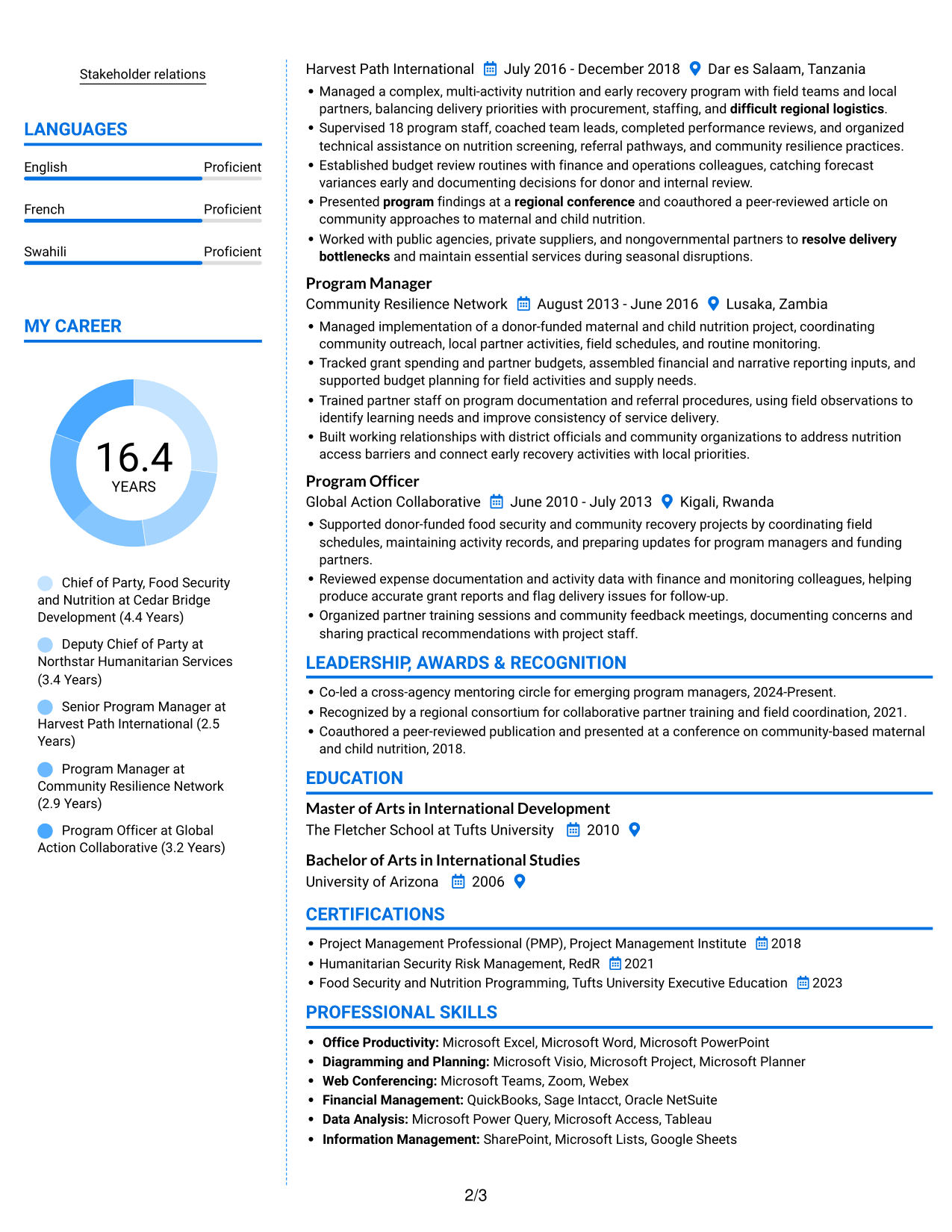 Resume example — page 2