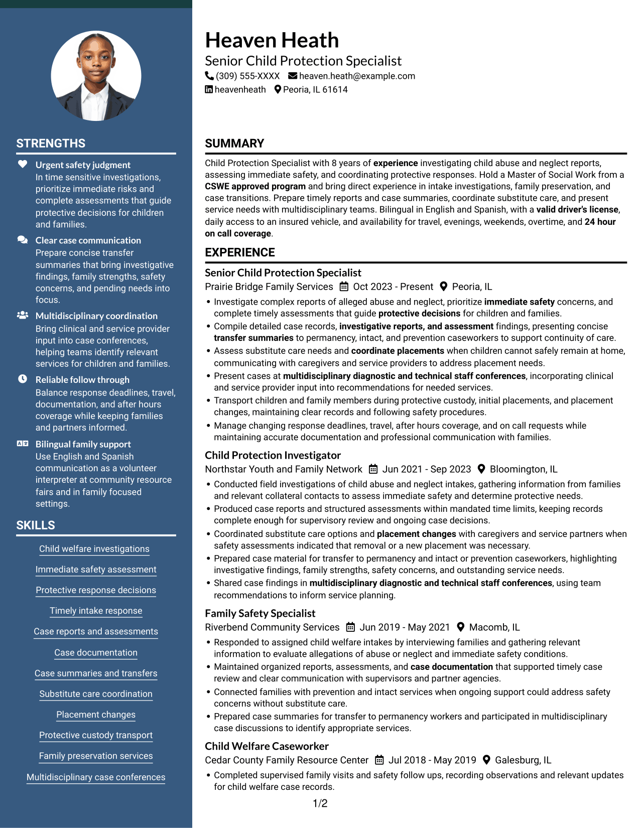 Resume example — page 1