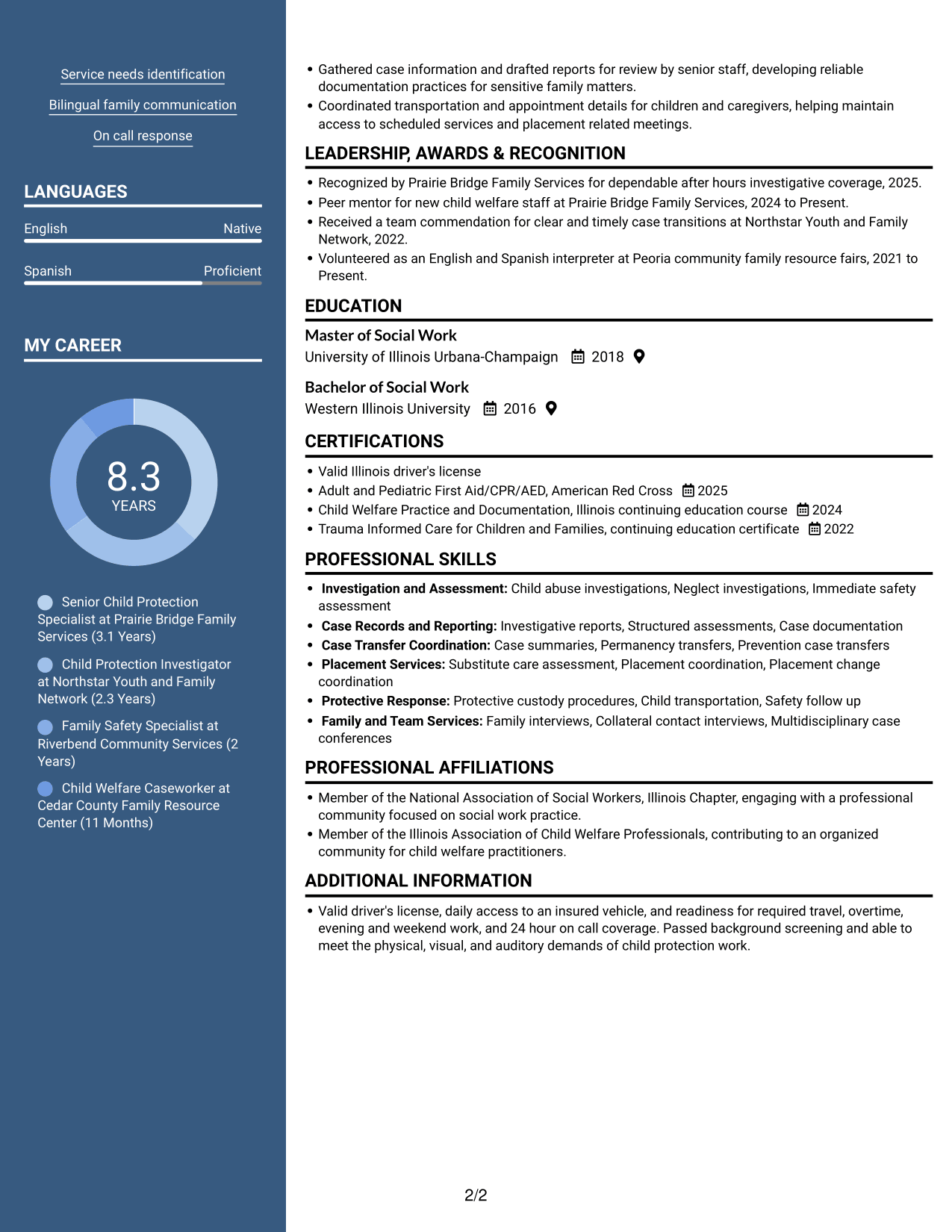 Resume example — page 2