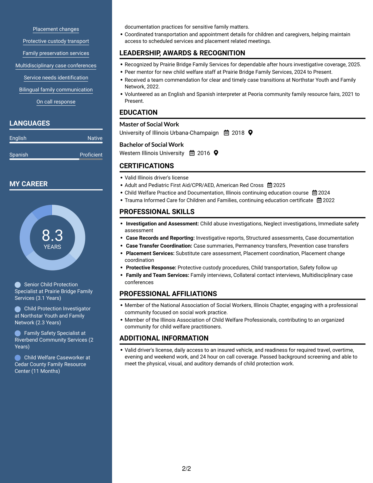 Resume example — page 2