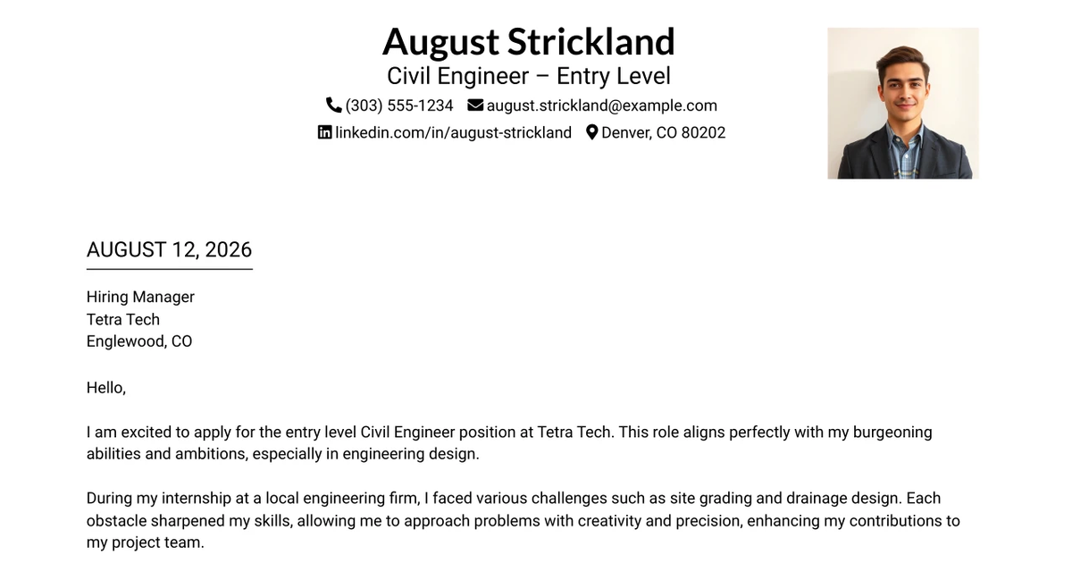 30+ Civil Engineer – Entry Level Cover Letter Templates with Example 2026