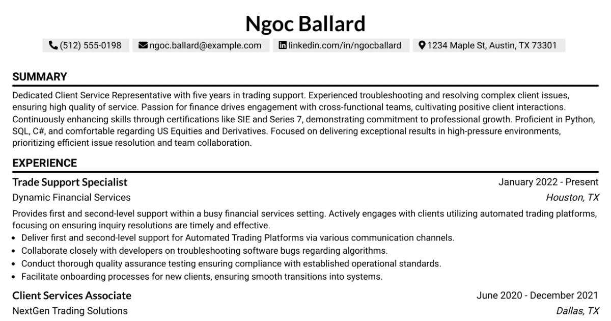 33 Client Service Representative II Resume Templates with Example 2026 (ATS-Optimized)