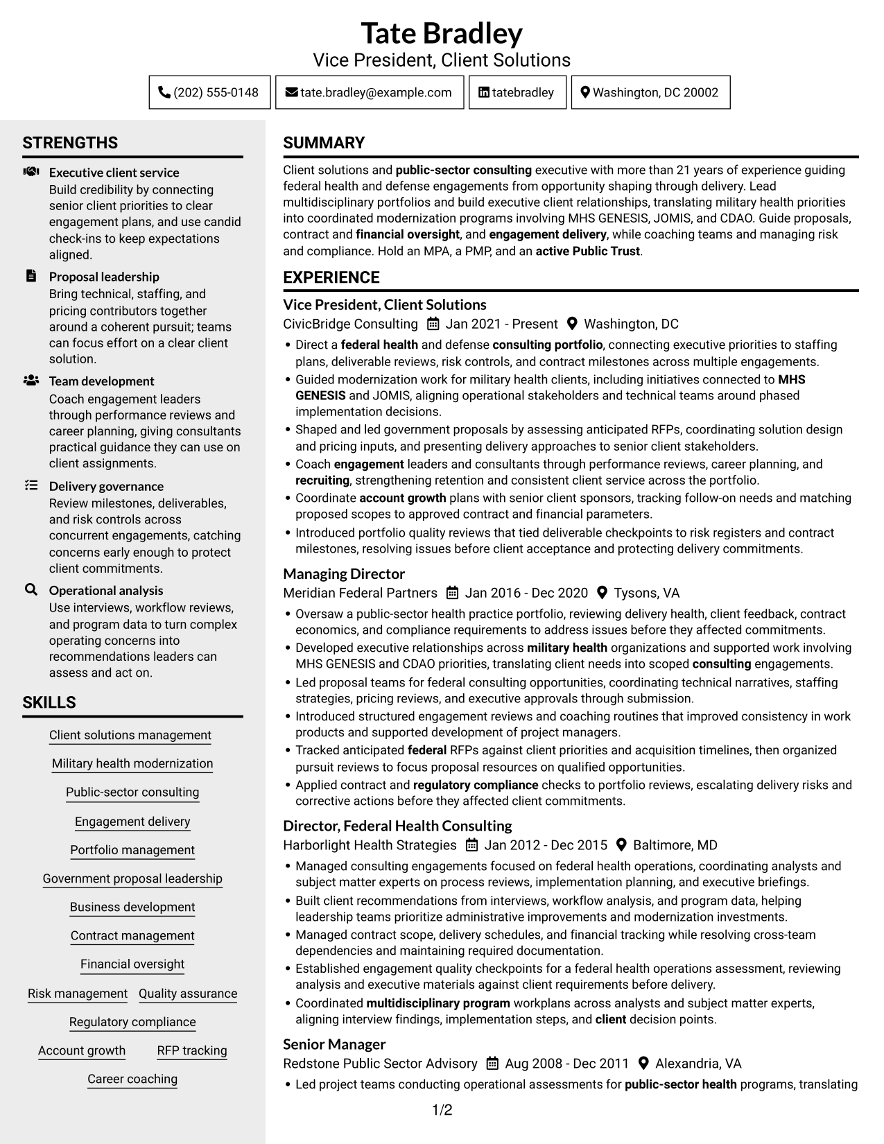 Resume example — page 1