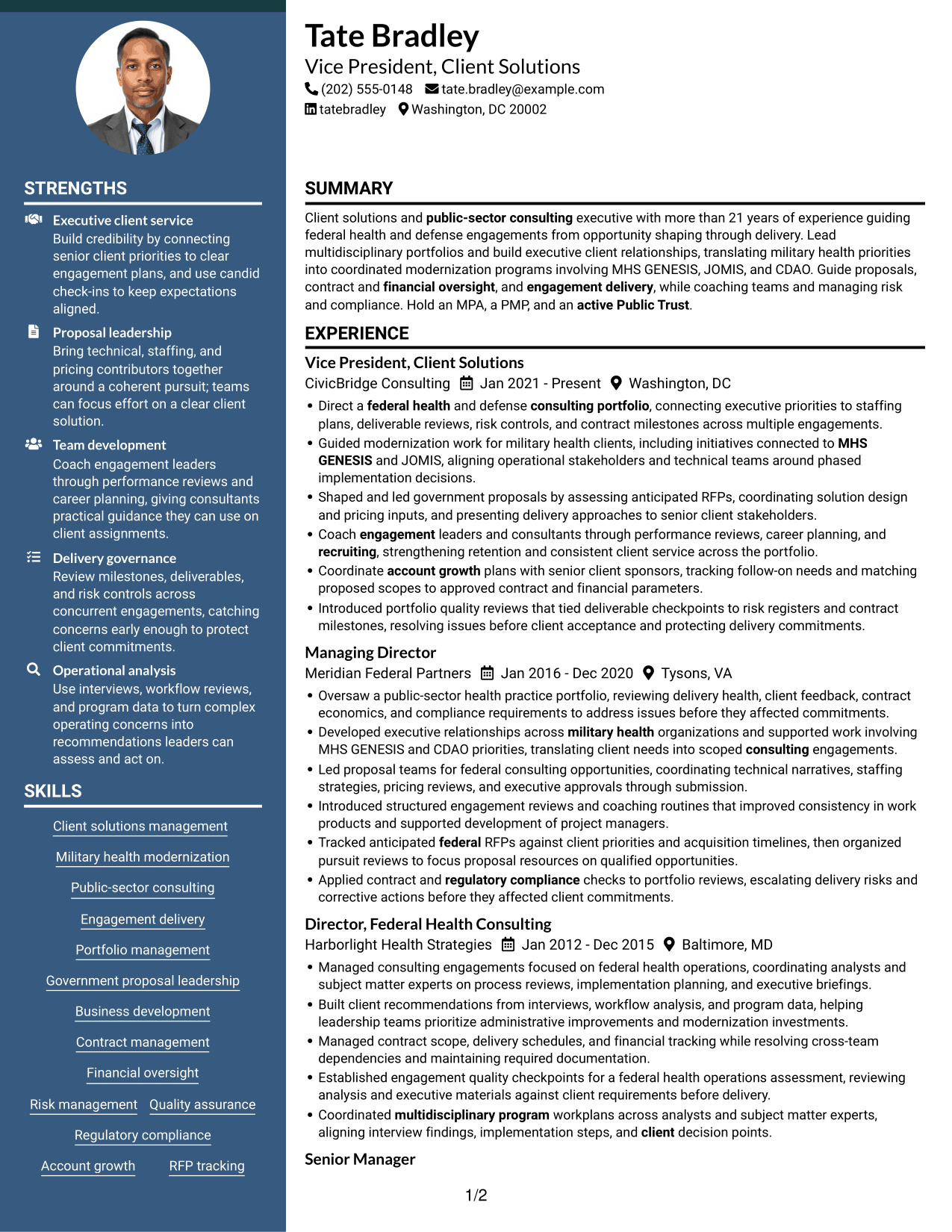Resume example — page 1