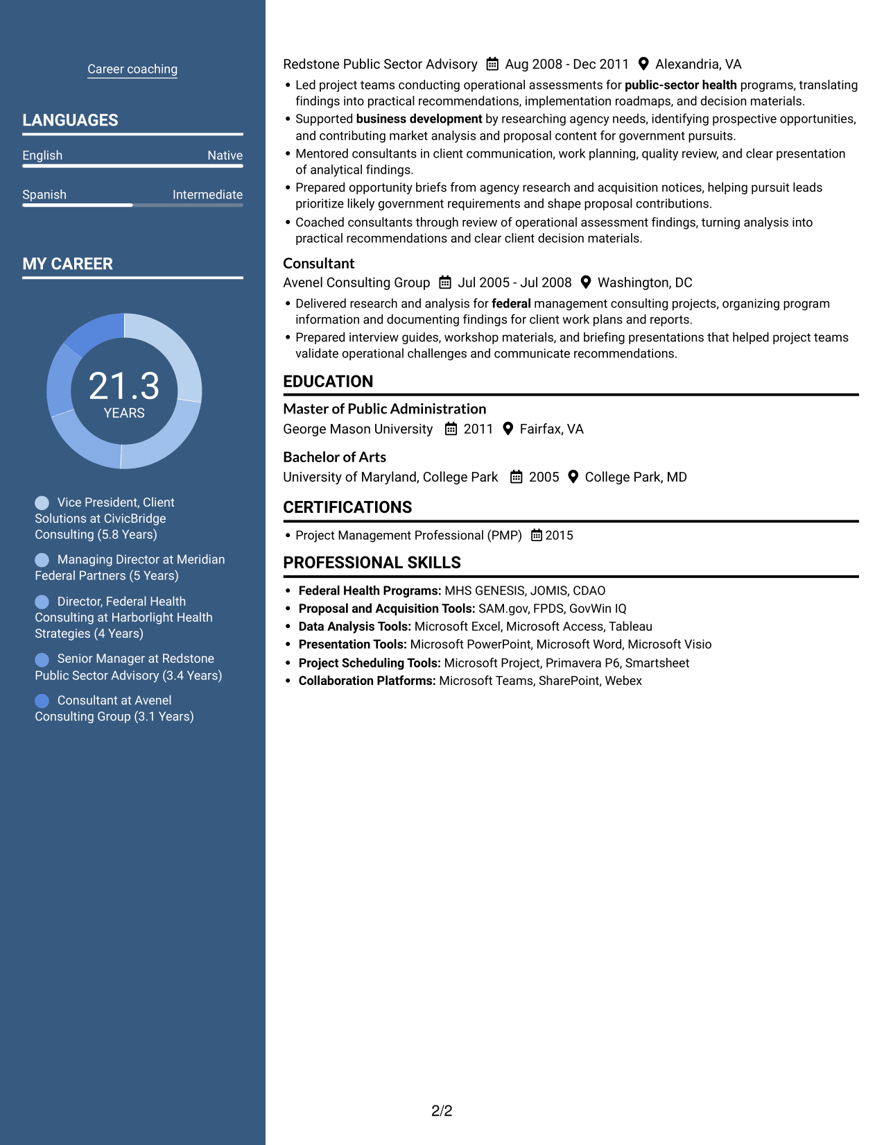 Resume example — page 2