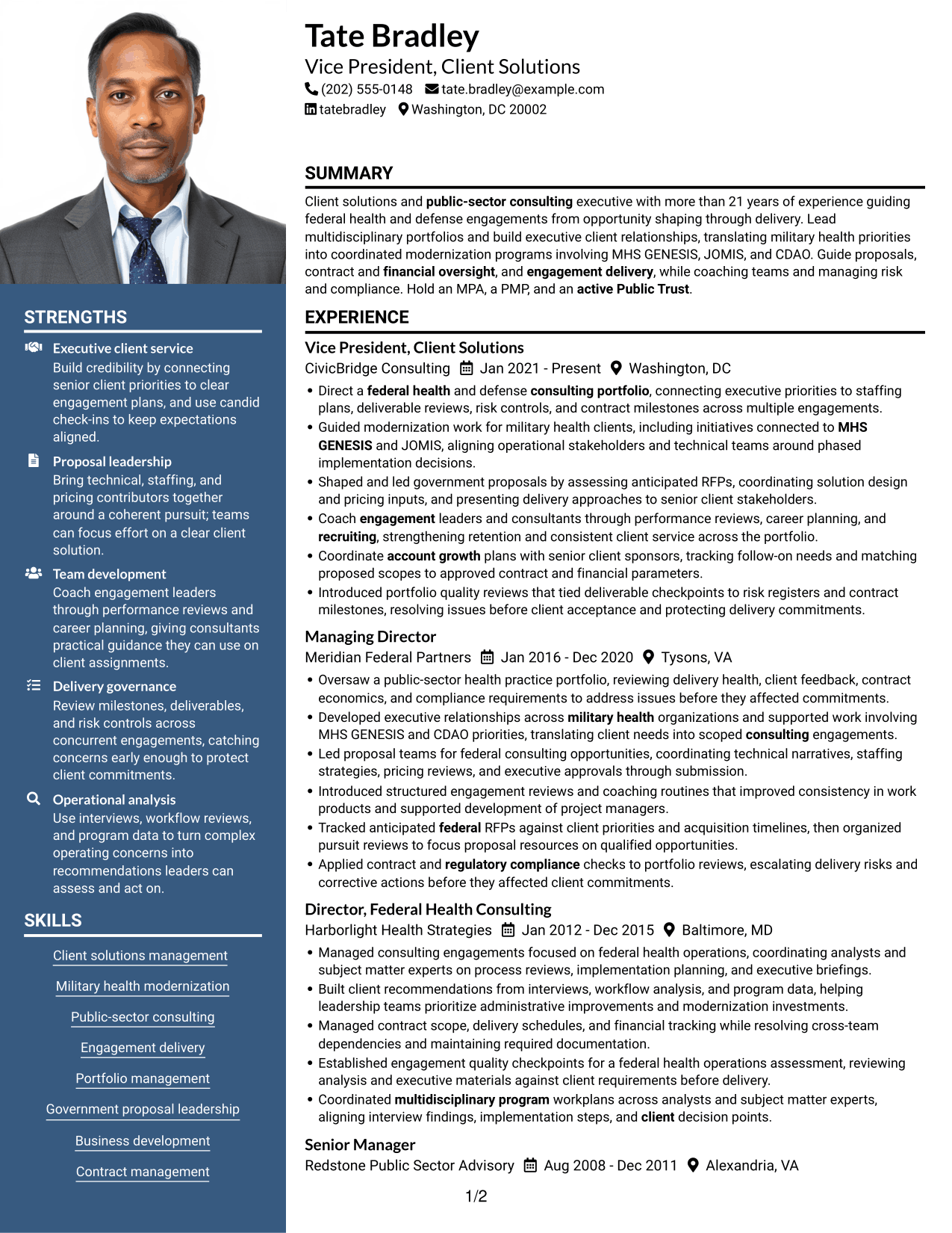 Resume example — page 1