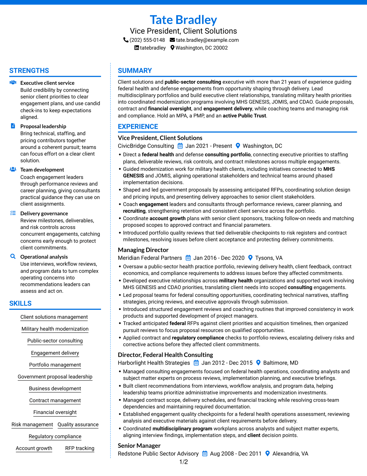 Resume example — page 1